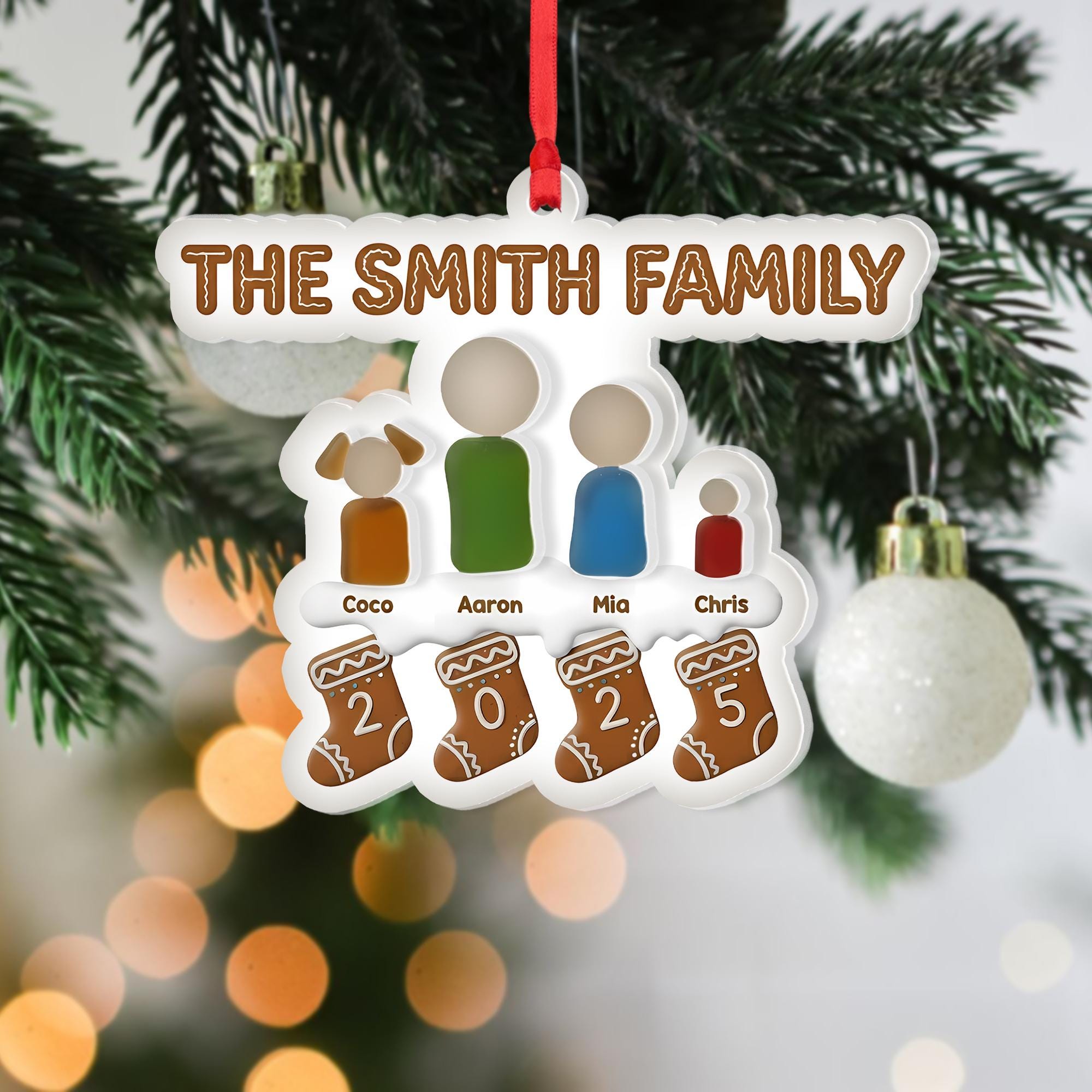 Personalized Family Christmas Ornament: Custom Acrylic Decoration