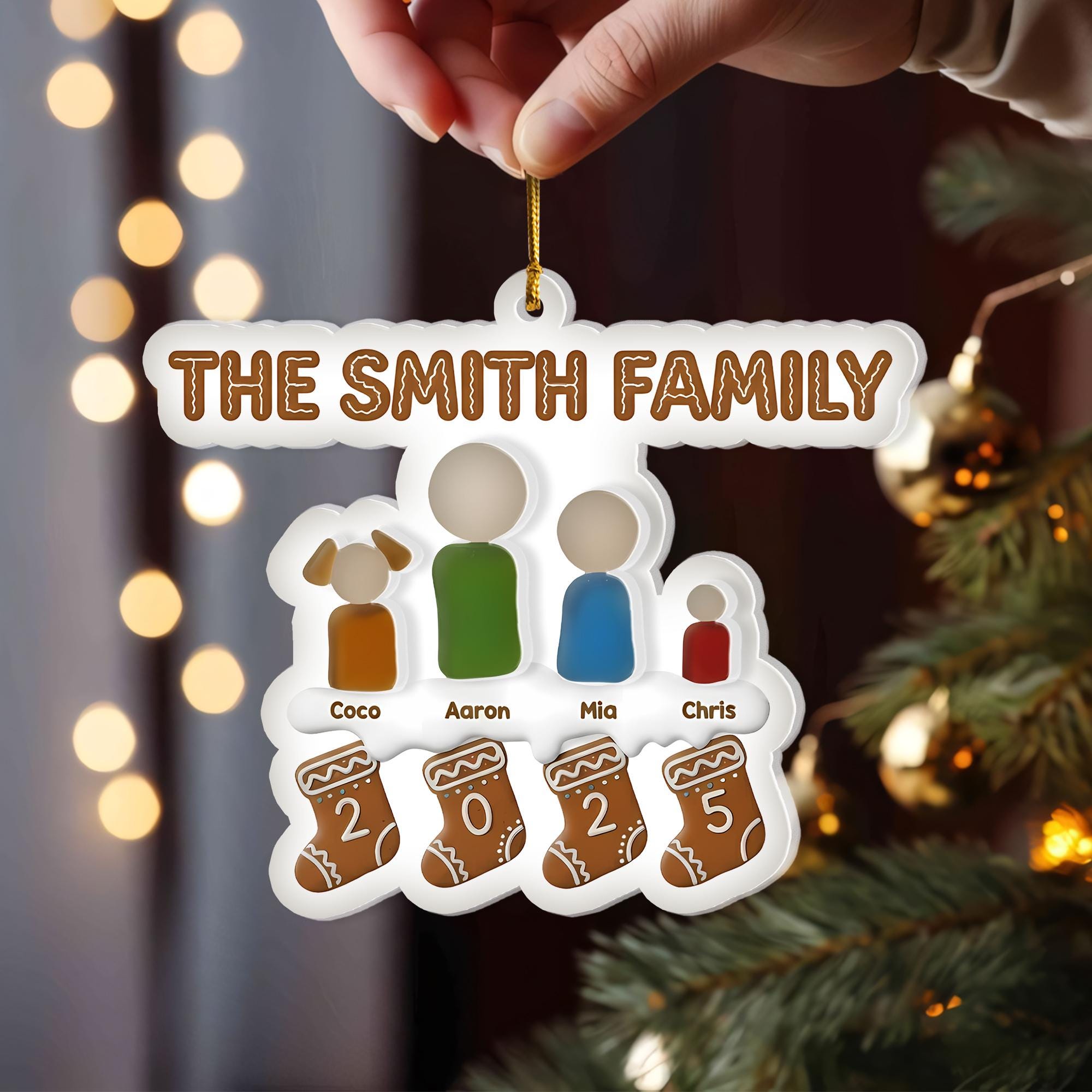 Personalized Family Christmas Ornament: Custom Acrylic Decoration