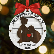 Custom Expecting Parents Ornament: Pregnancy Reveal Christmas Keepsake, Personalized Baby Coming Soon 2026 Gift