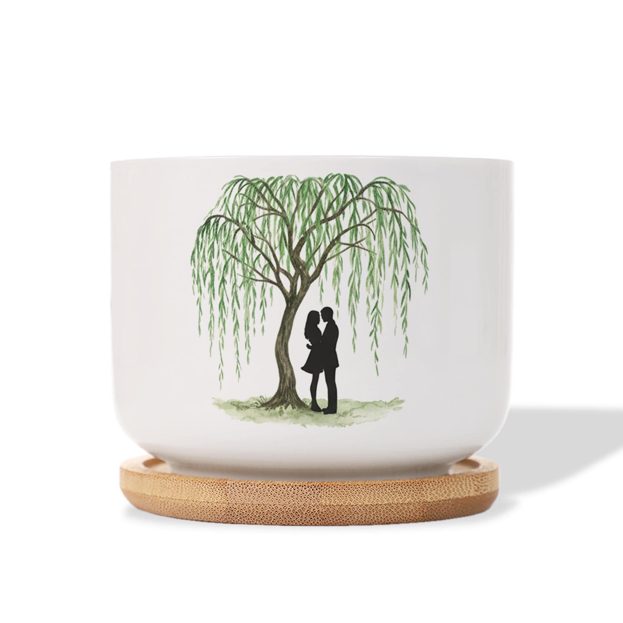Personalized Ceramic Willow Plant Pot Anniversary