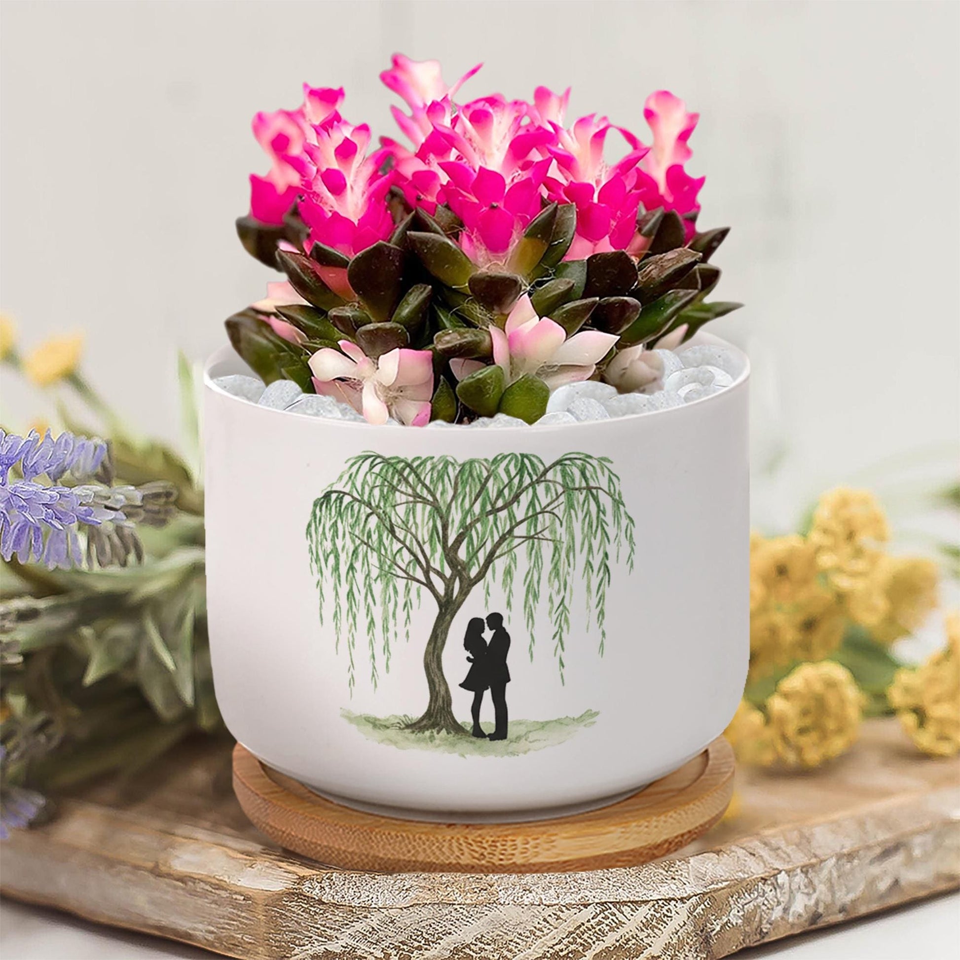 Personalized Ceramic Willow Plant Pot Anniversary