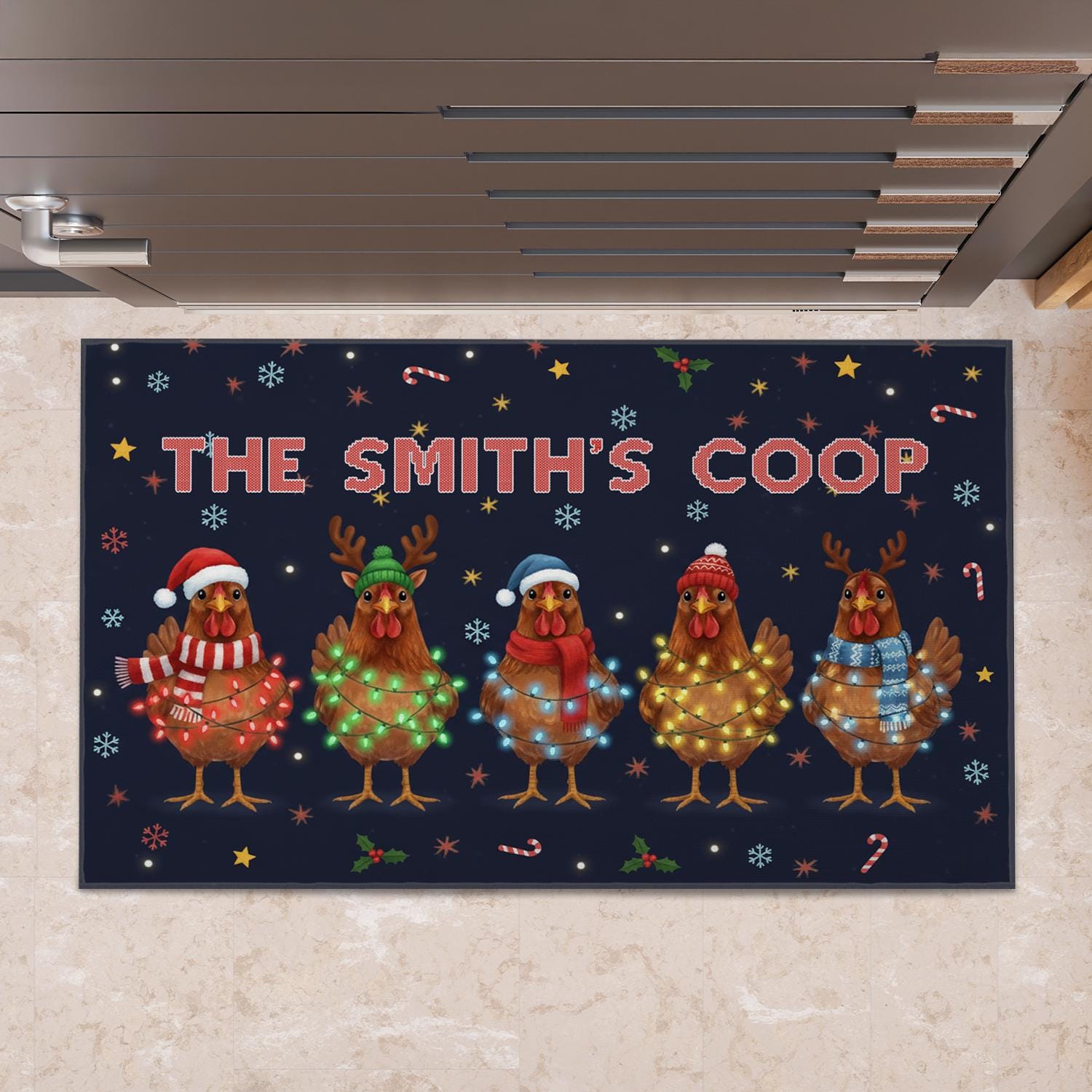 Personalized Chicken Coop Doormat – Funny Christmas Farmhouse Mat