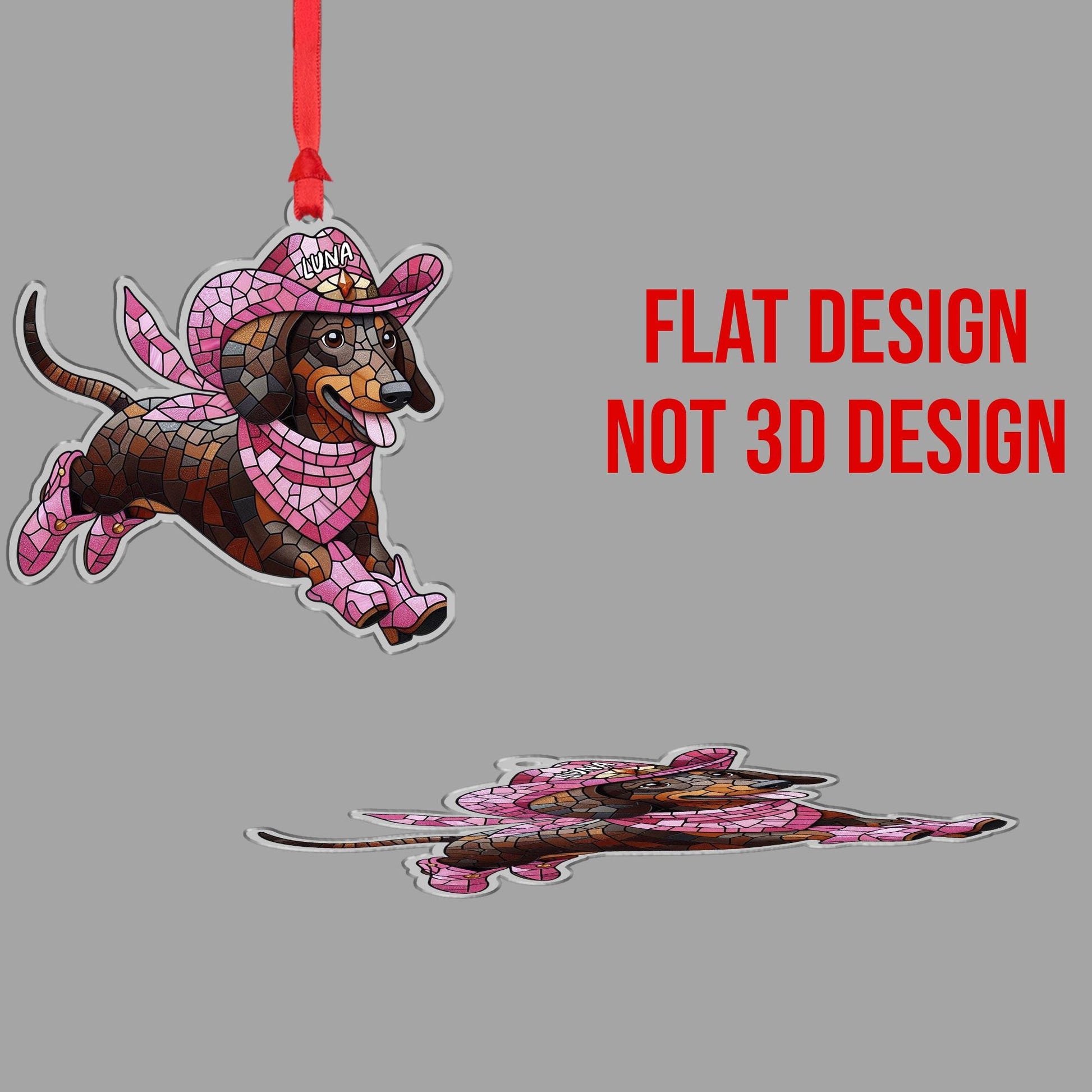 Cowboy Dachshund Ornament – Personalized Dog Christmas Decoration