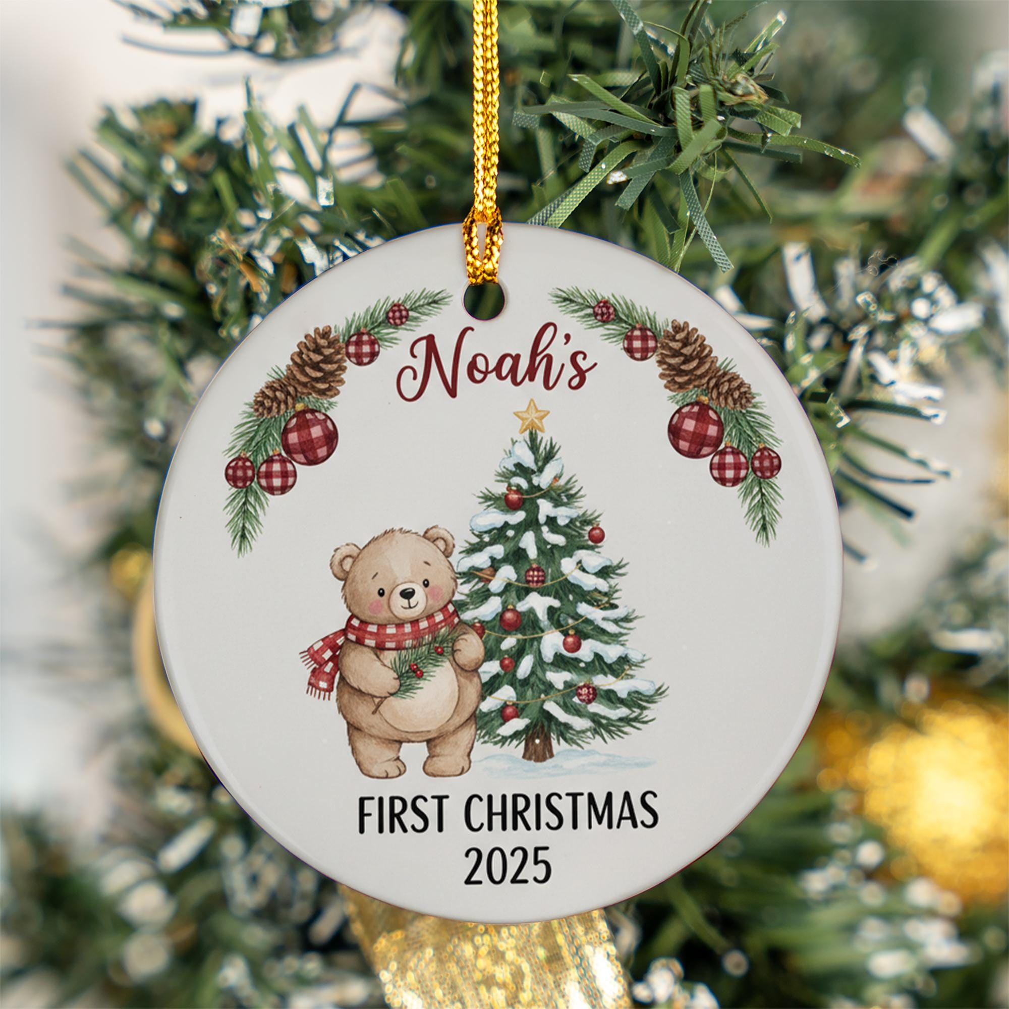 Personalized Baby’s First Christmas Ornament – Newborn Holiday Keepsake Gift