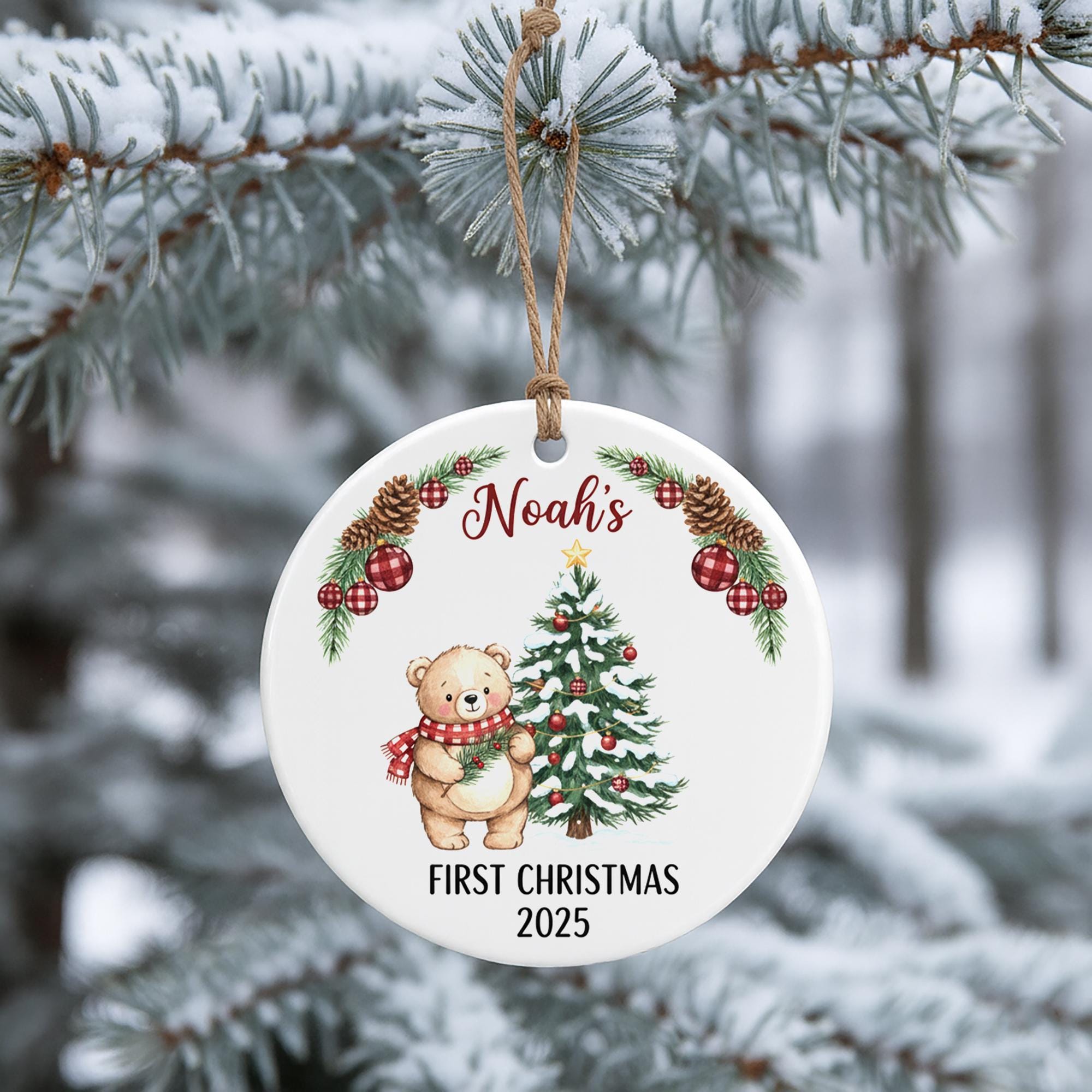 Personalized Baby’s First Christmas Ornament – Newborn Holiday Keepsake Gift