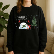 Christmas Sweatshirt – Snowman with Cardinals and Tree Winter Pullover