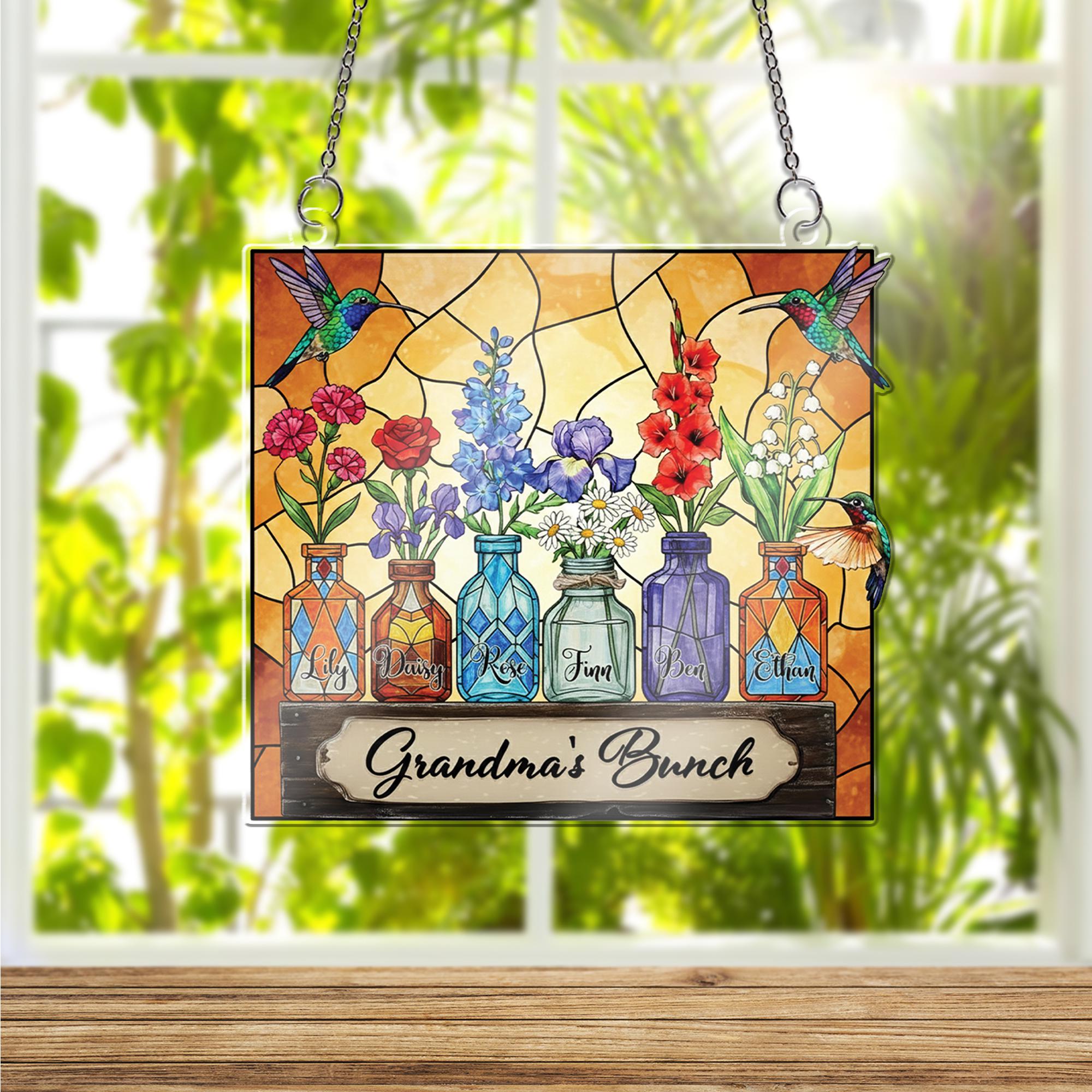 Custom Birth Month Flower Window Hanging Personalized Acrylic Decor