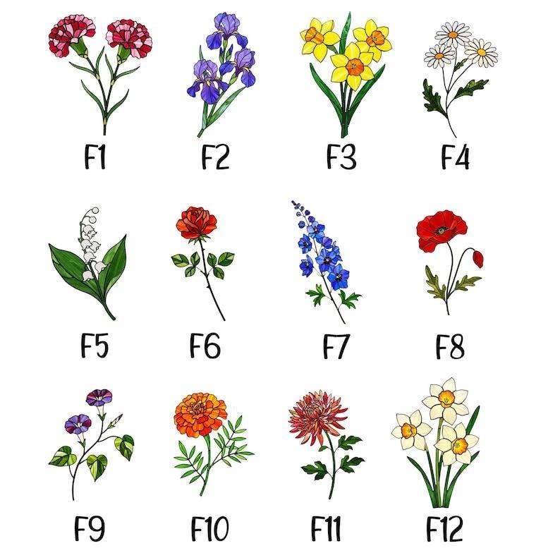 Custom Birth Month Flower Window Hanging Personalized Acrylic Decor