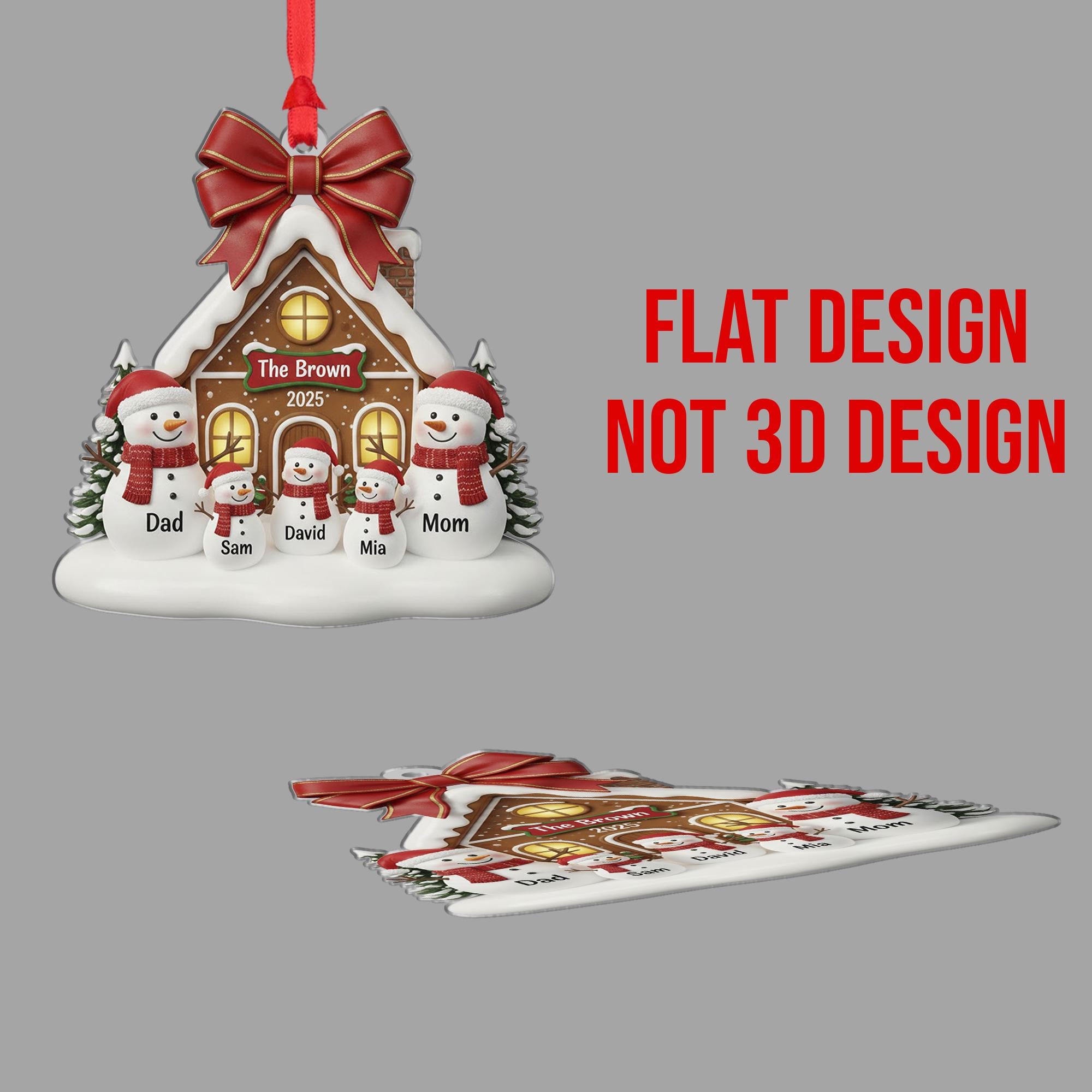 Personalized Snowman House Ornament – Acrylic Family Name Keepsake