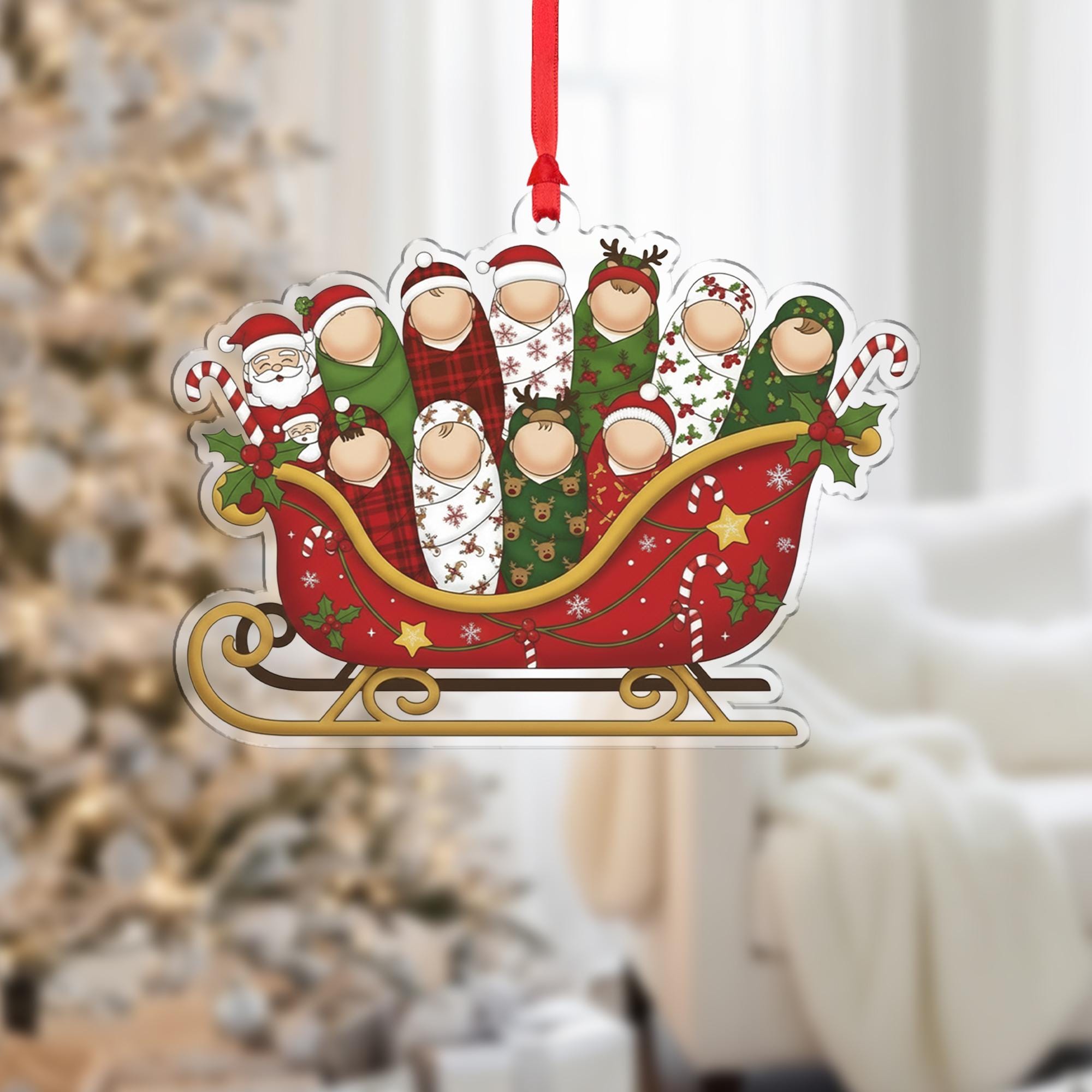 Labor and Delivery Ornament Christmas Sleigh Baby Nurse Decor