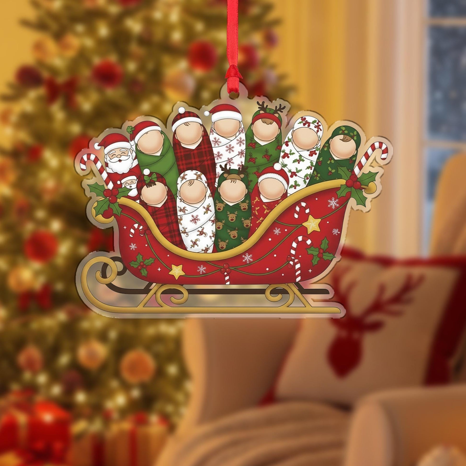 Labor and Delivery Ornament Christmas Sleigh Baby Nurse Decor