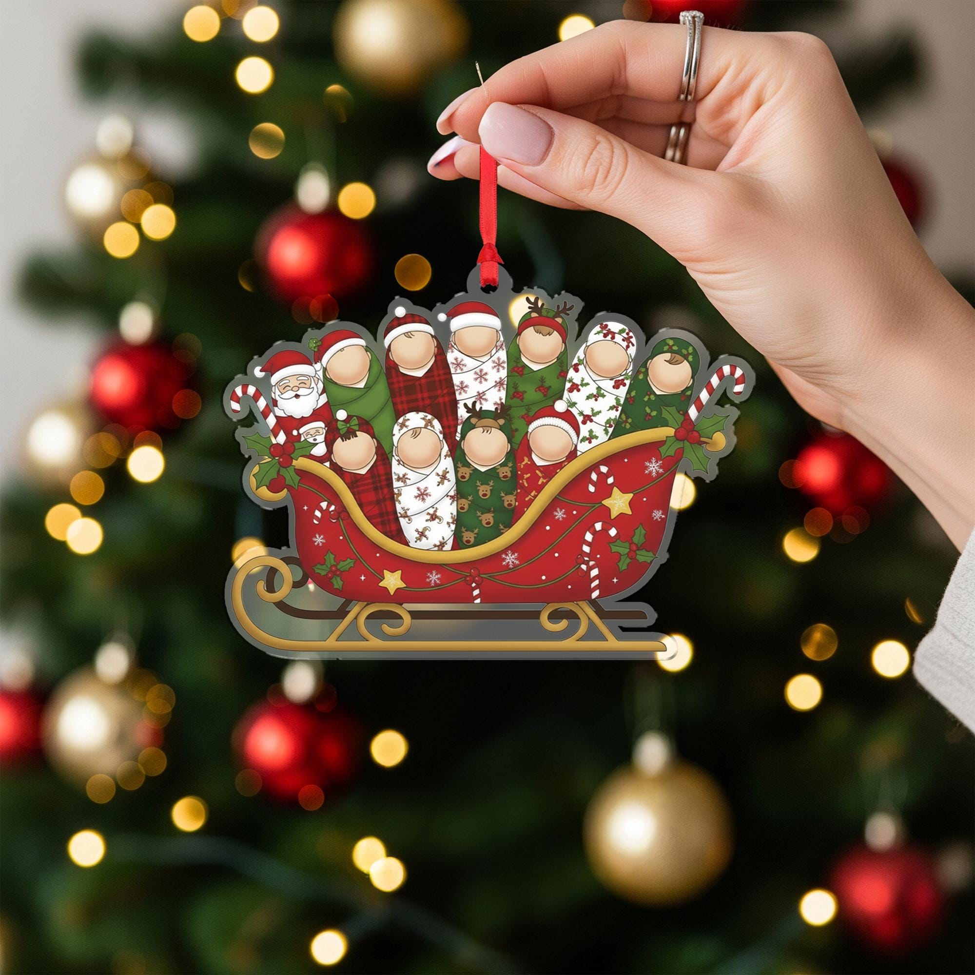 Labor and Delivery Ornament Christmas Sleigh Baby Nurse Decor