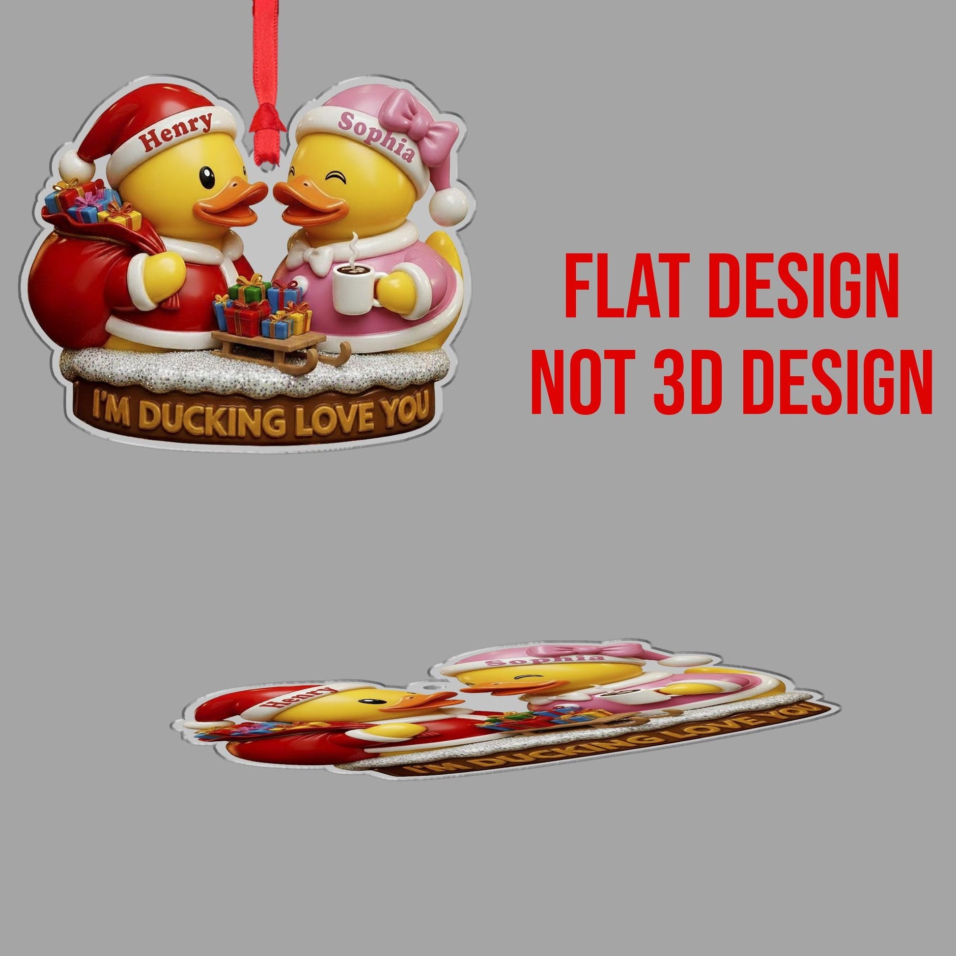 Personalized Duck Couple Ornament: Funny Christmas Keepsake