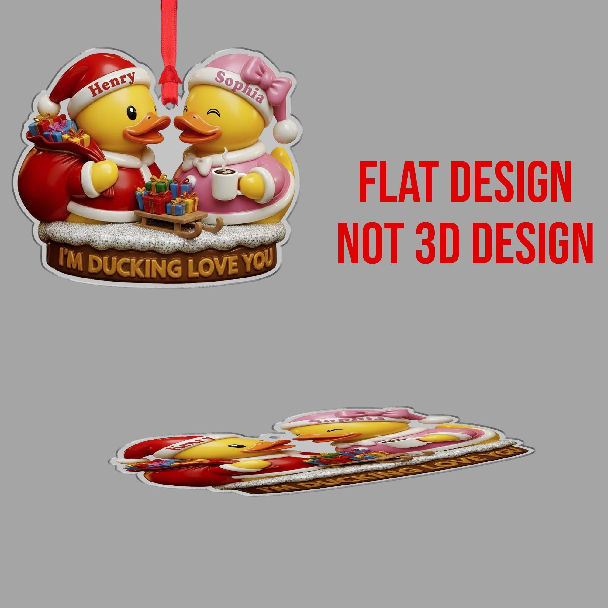 Personalized Duck Couple Ornament: Funny Christmas Keepsake