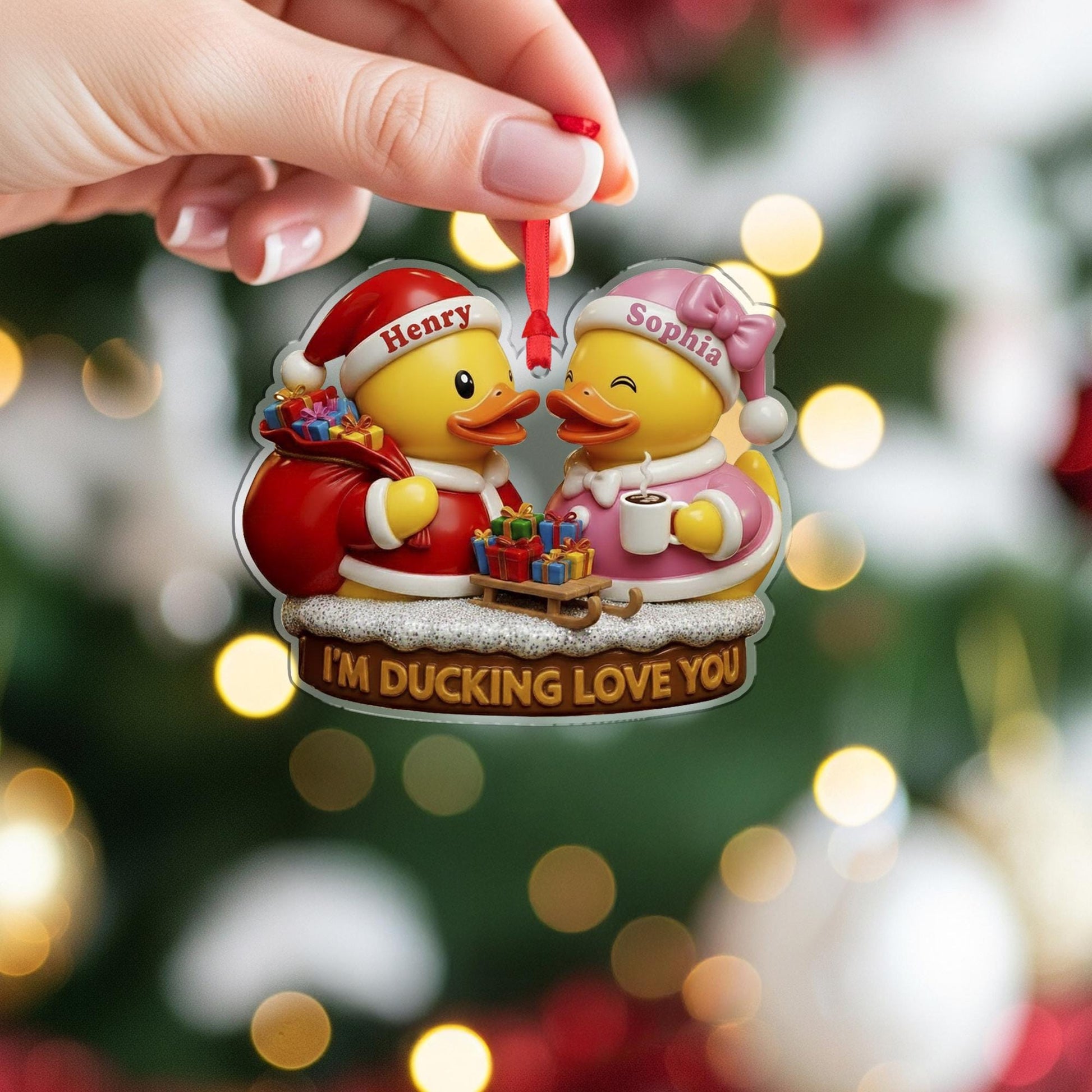 Personalized Duck Couple Ornament: Funny Christmas Keepsake