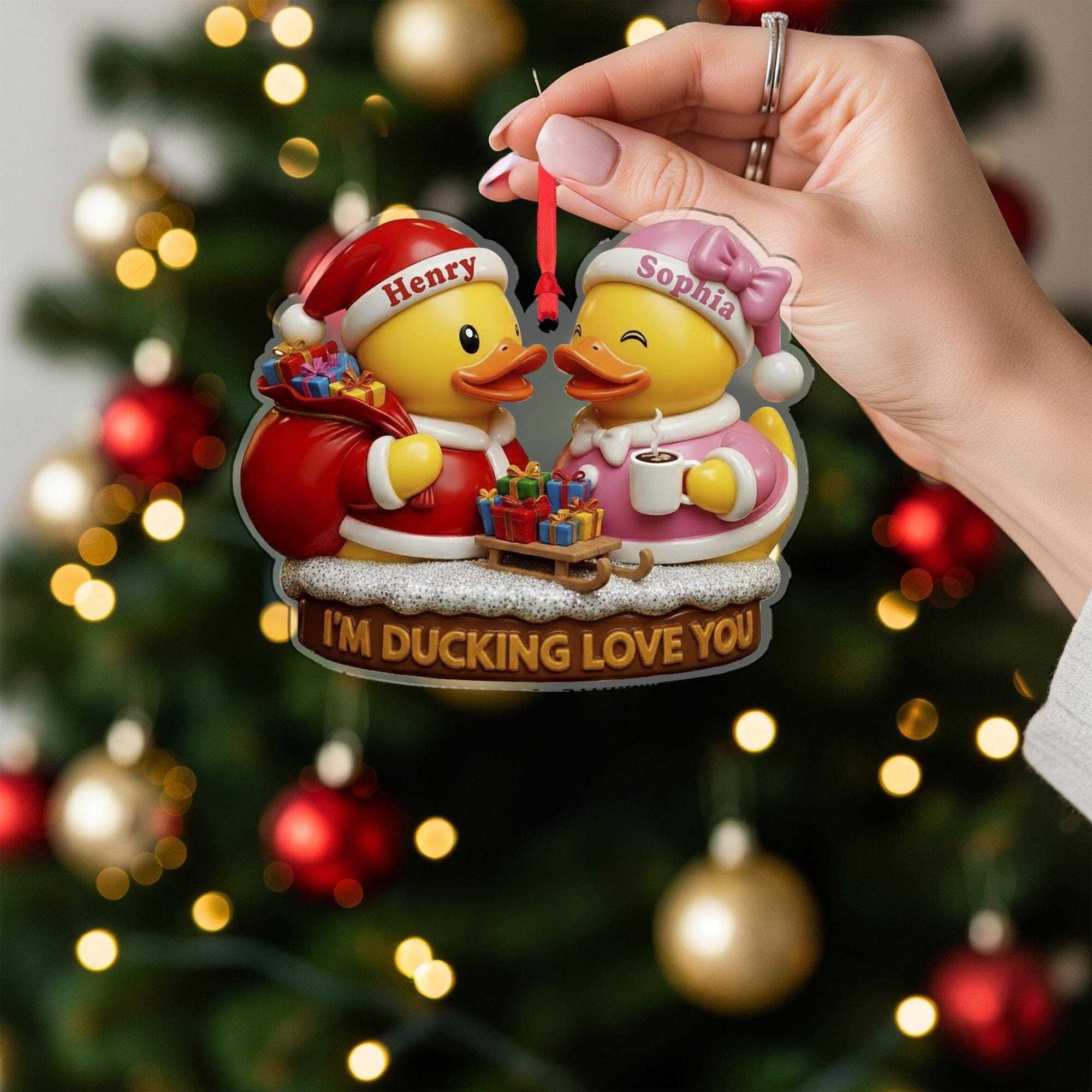 Personalized Duck Couple Ornament: Funny Christmas Keepsake