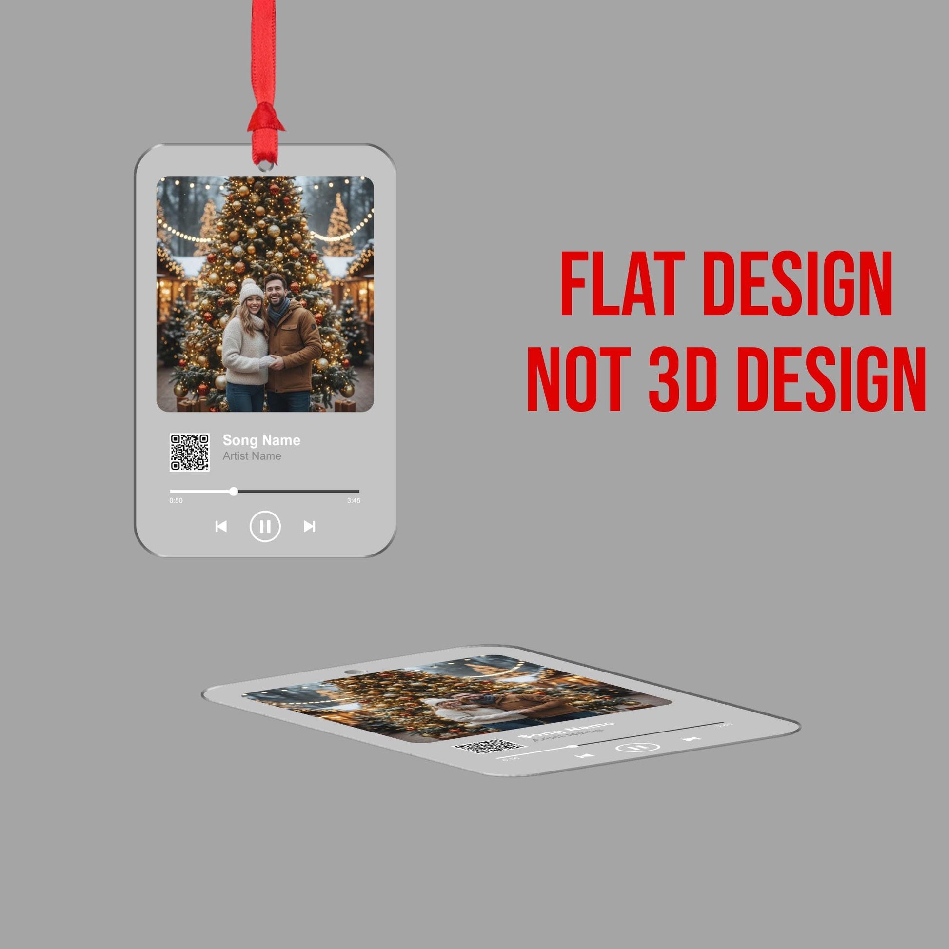 Custom Couple Music Ornament – Personalized Acrylic Keepsake with Photo & QR Code