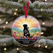 Personalized Dog Memorial Ornament: Watercolor Sunset, Pet Loss Keepsake