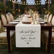 Personalized Engagement Table Runner: Custom Party Banner Decor
