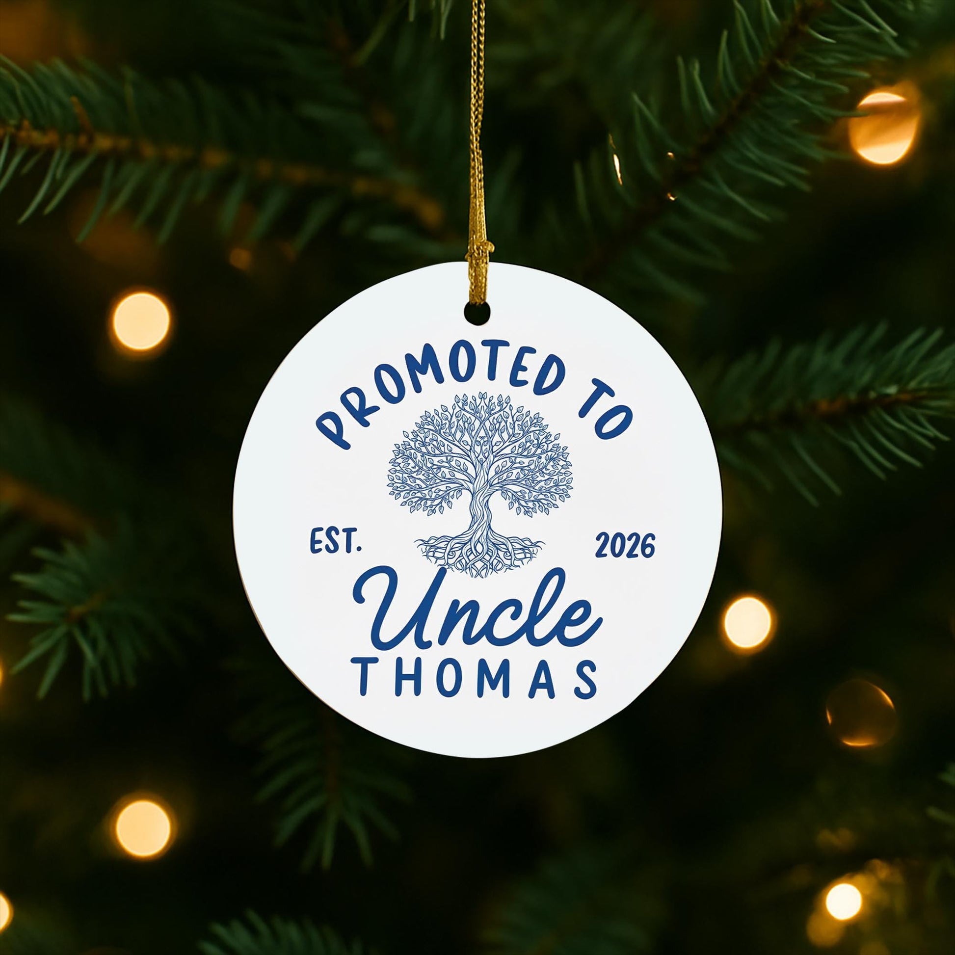 Promoted to Uncle Ceramic Ornament: Personalized Pregnancy Announcement Gift