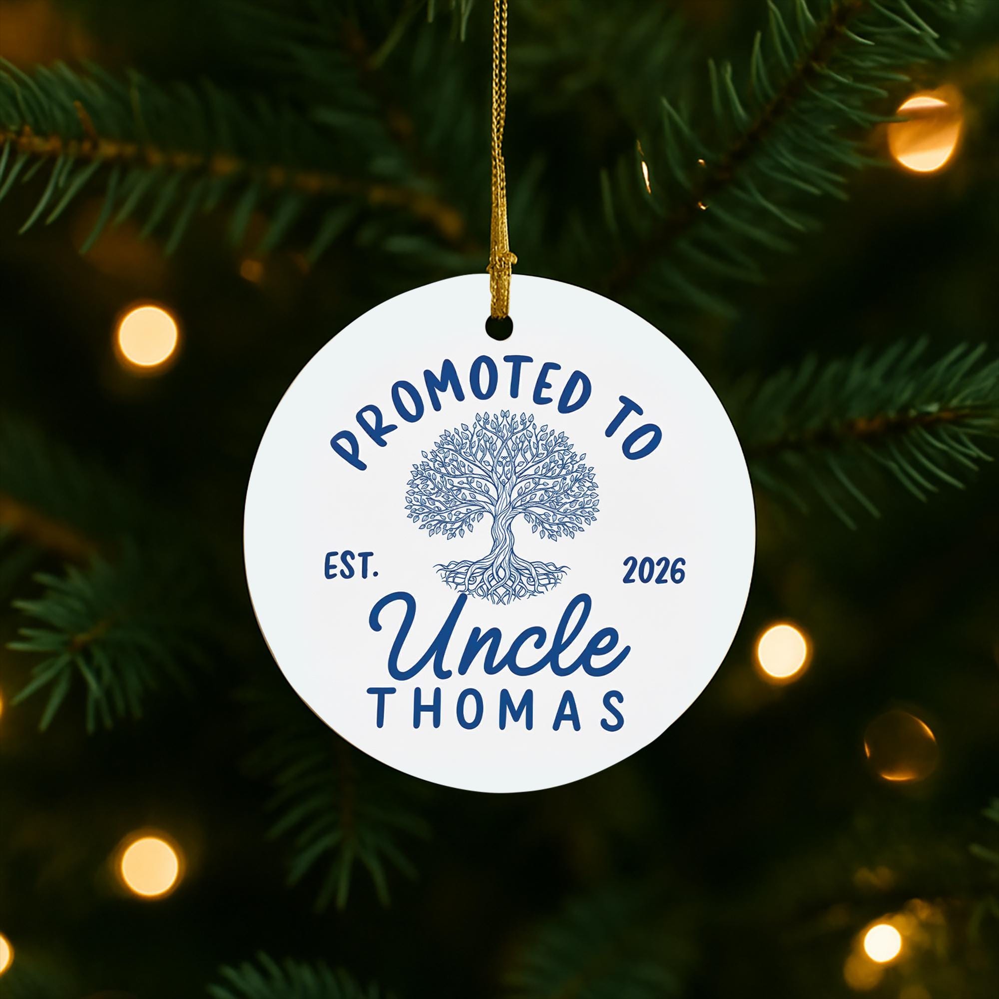 Promoted to Uncle Ceramic Ornament: Personalized Pregnancy Announcement Gift