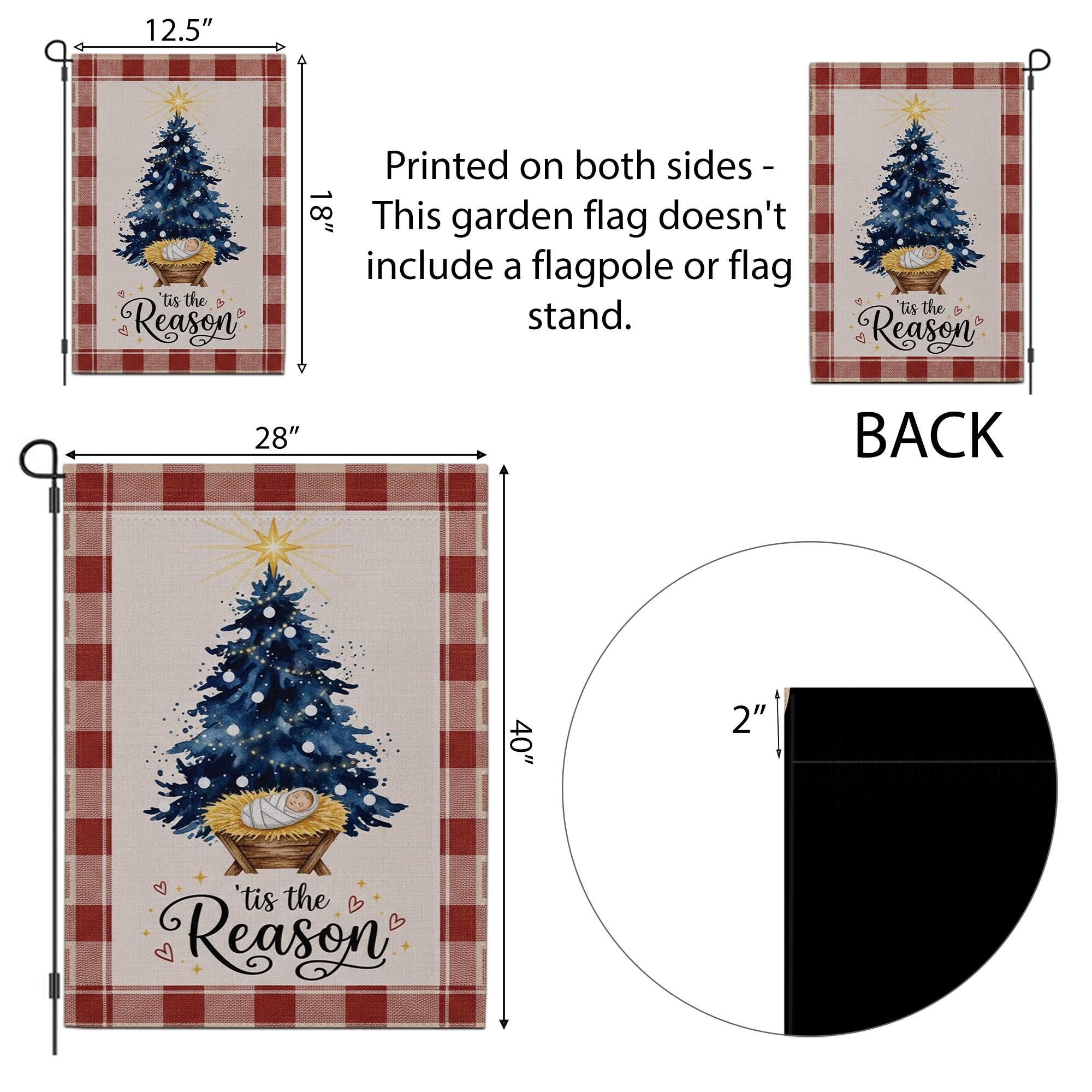Nativity Scene Christmas Flag: 'tis the Reason Jesus Christ Holiday Banner, Faith-Based Outdoor Decor