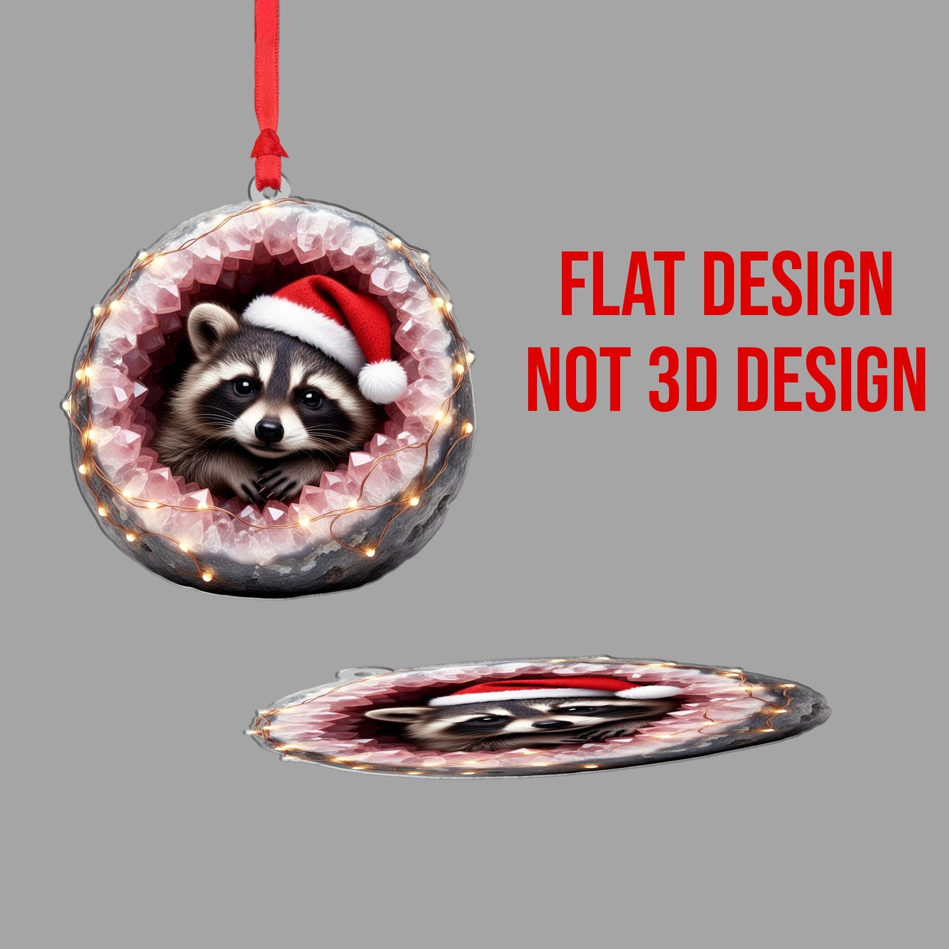 Christmas Raccoon Ornament: Cute Animal Xmas Tree Decoration