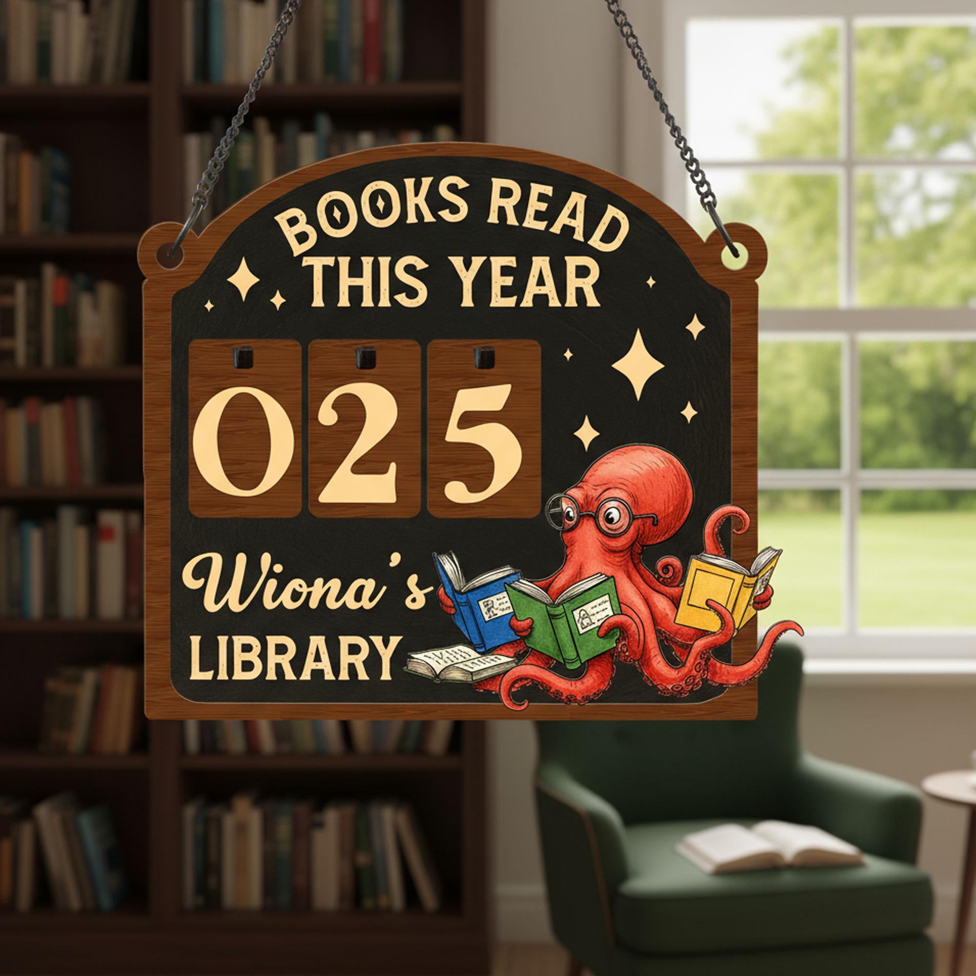 Personalized Reading Tracker: Octopus Books Read This Year Sign