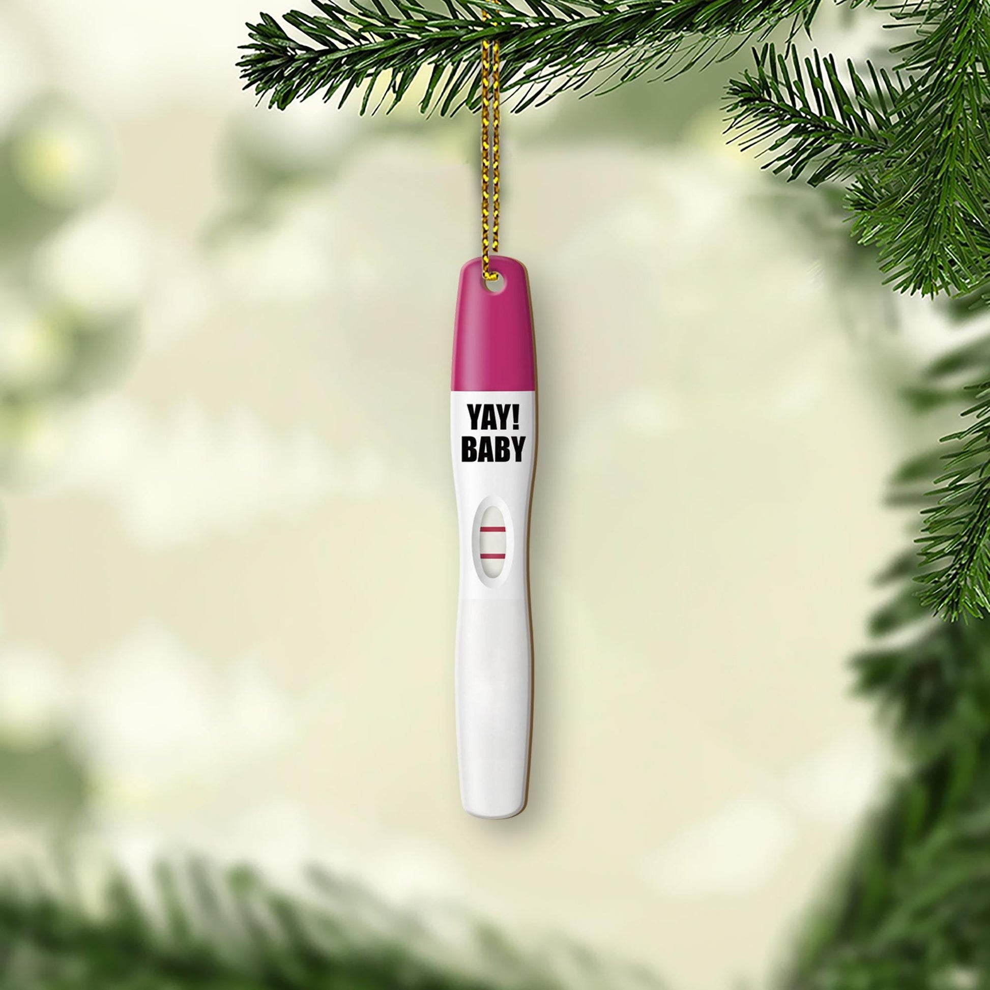 Pregnancy Test Ornament Design, Baby Announcement Keepsake