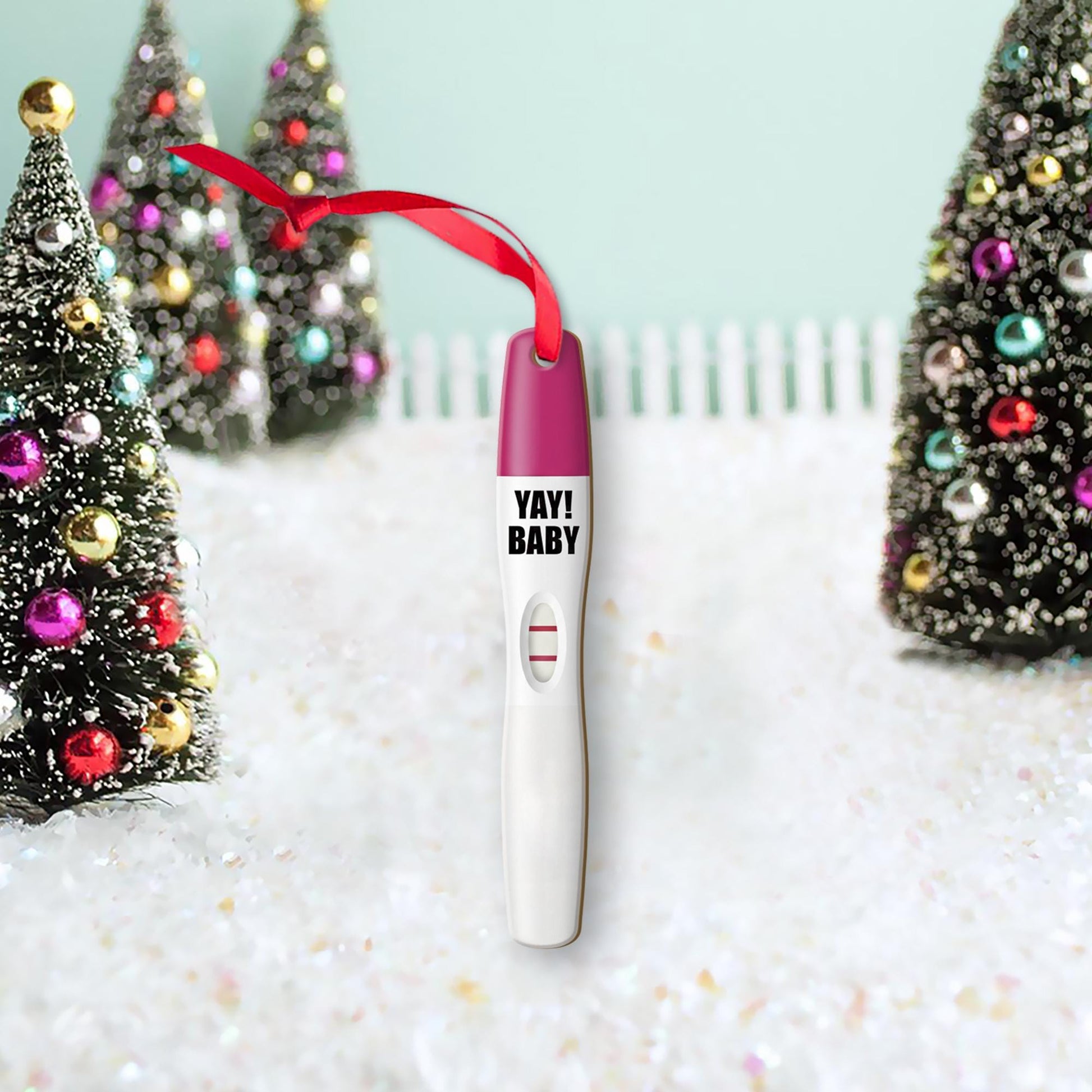 Pregnancy Test Ornament Design, Baby Announcement Keepsake