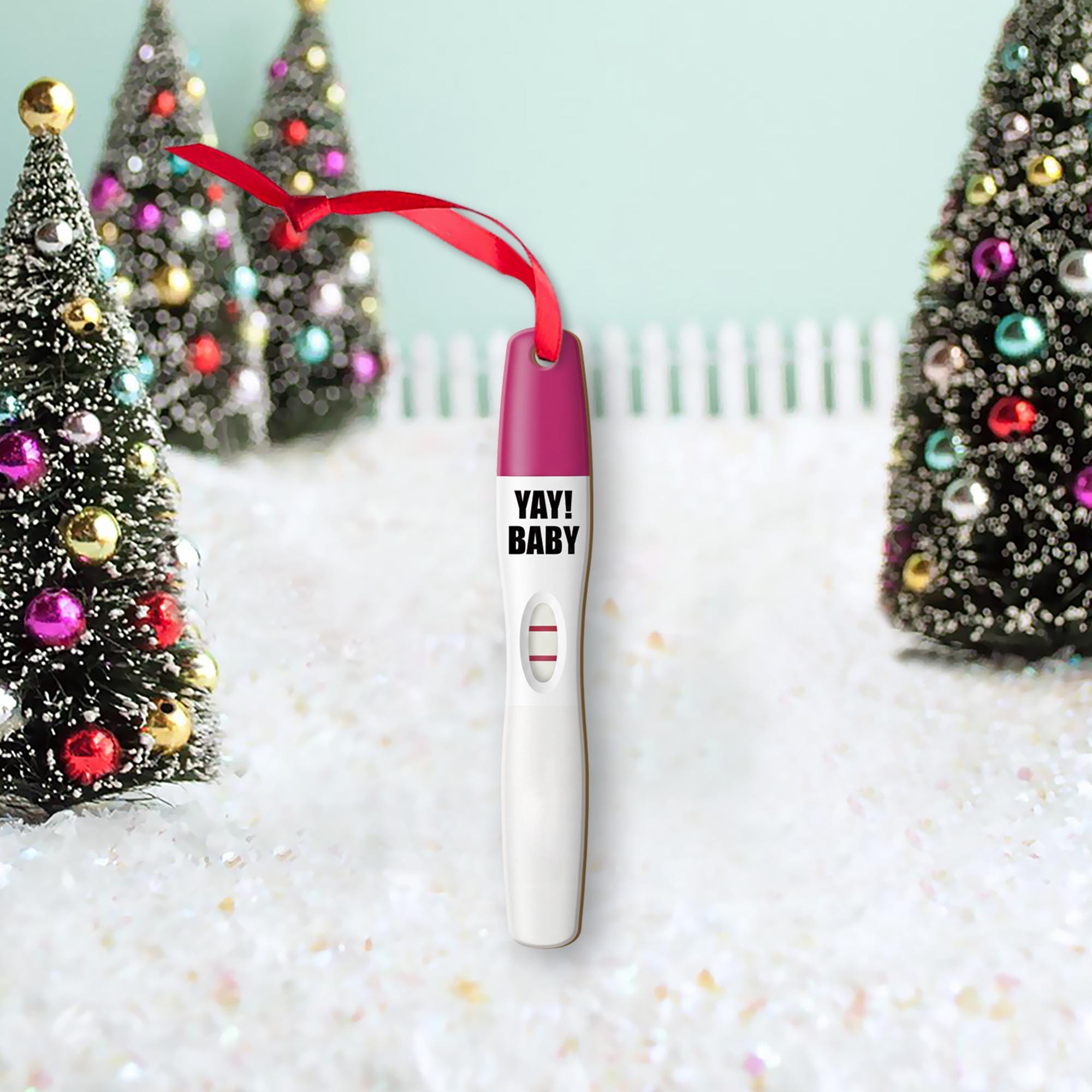 Pregnancy Test Ornament Design, Baby Announcement Keepsake