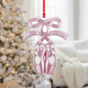 Custom Ballet Slipper Ornament – Personalized Name & Year Dangle Decoration