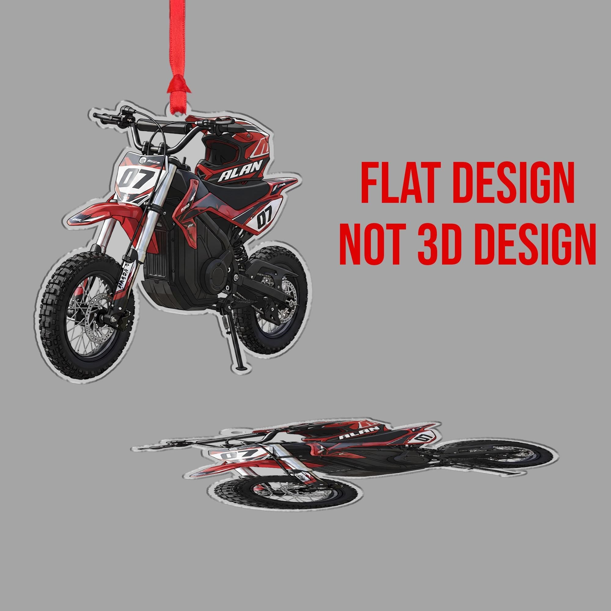 Custom Dirt Bike Ornament – Personalized Motocross Gift, Christmas Tree Decoration