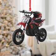 Custom Dirt Bike Ornament – Personalized Motocross Gift, Christmas Tree Decoration
