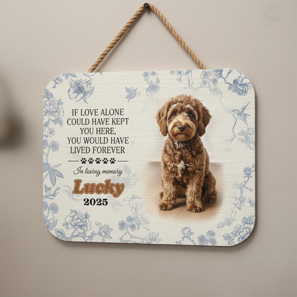 Personalized Dog Memorial Wood Sign: Custom Photo Plaque, Remembrance Wall Decor, Sympathy Quote