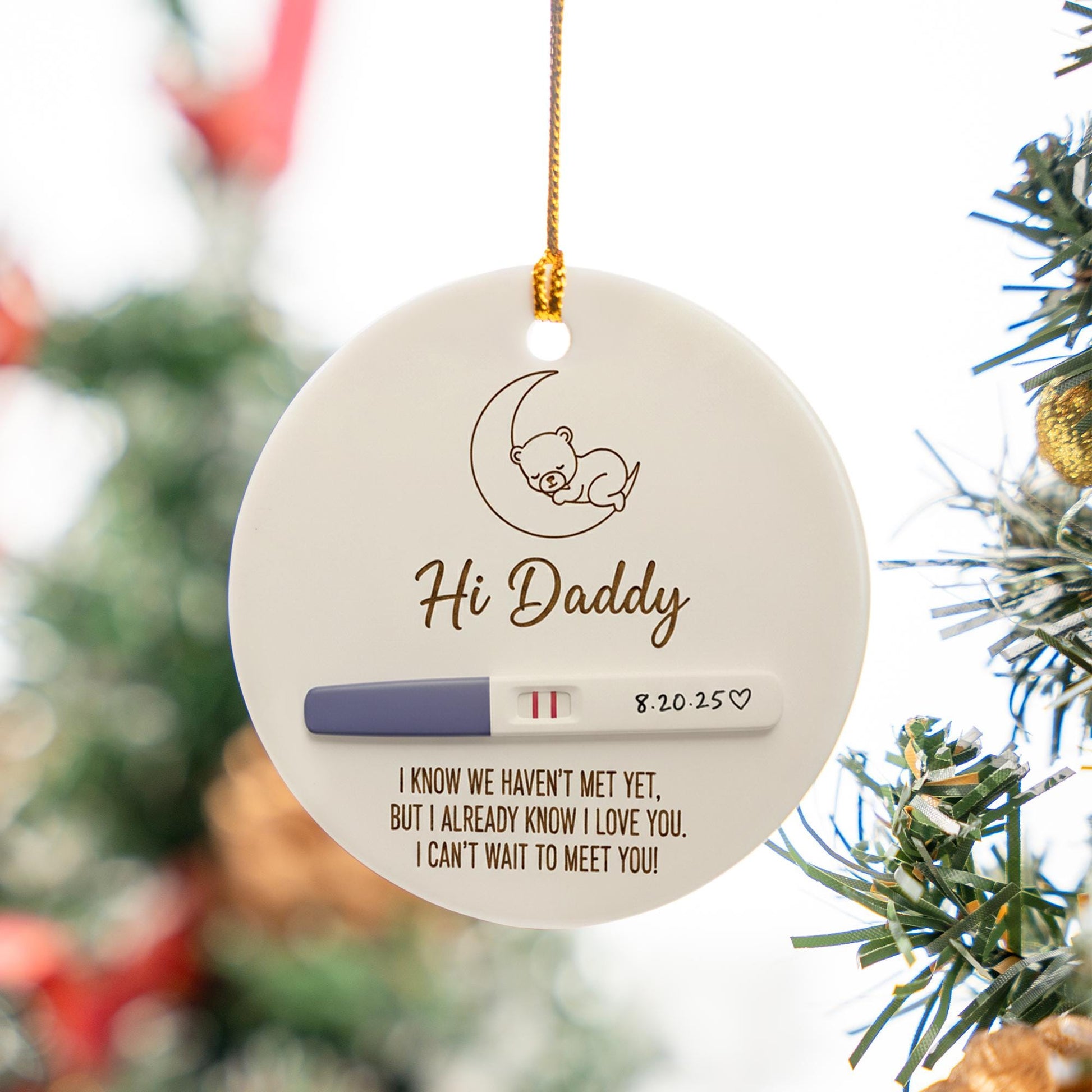 Pregnancy Announcement Ornament - Custom First Christmas Baby Reveal Keepsake