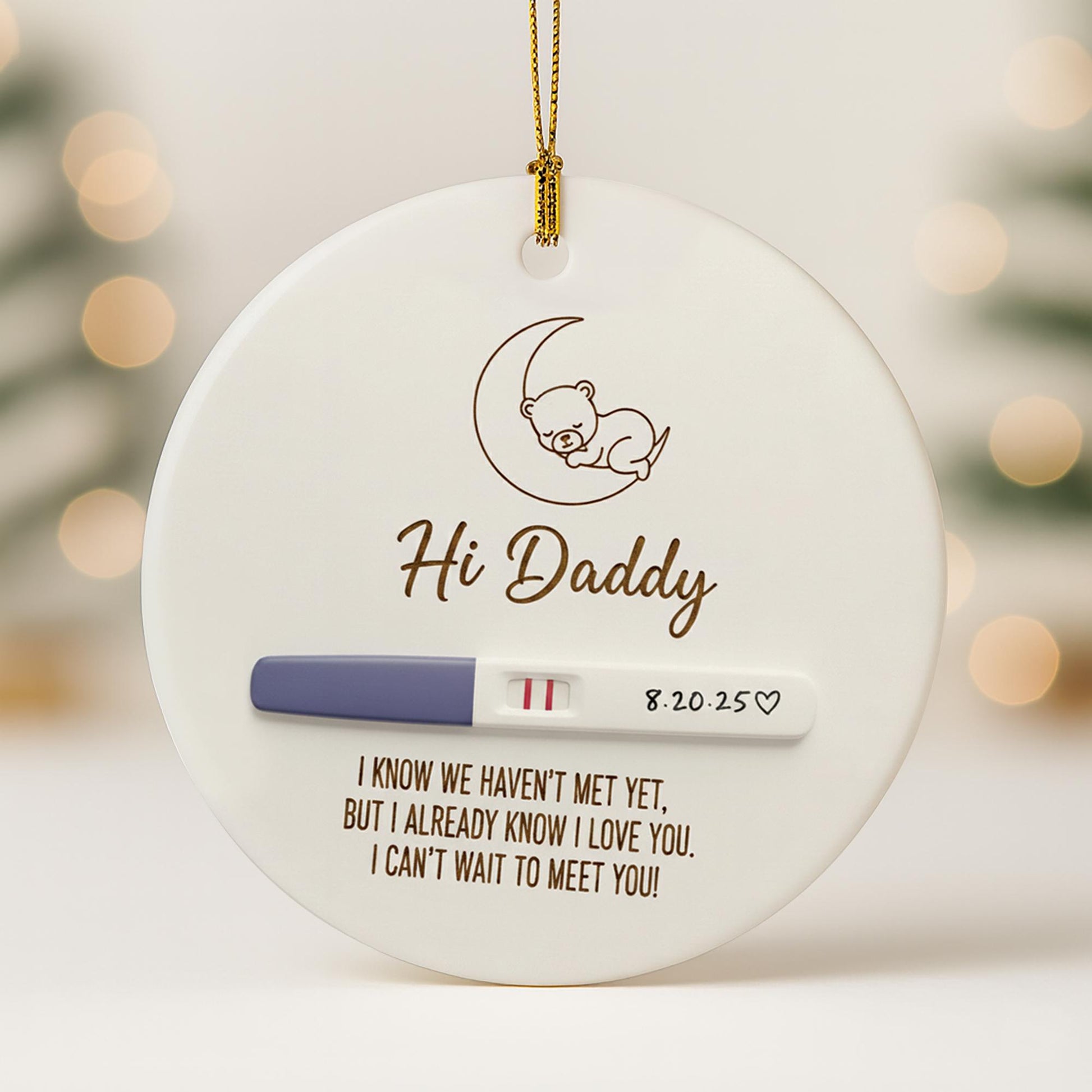 Pregnancy Announcement Ornament - Custom First Christmas Baby Reveal Keepsake