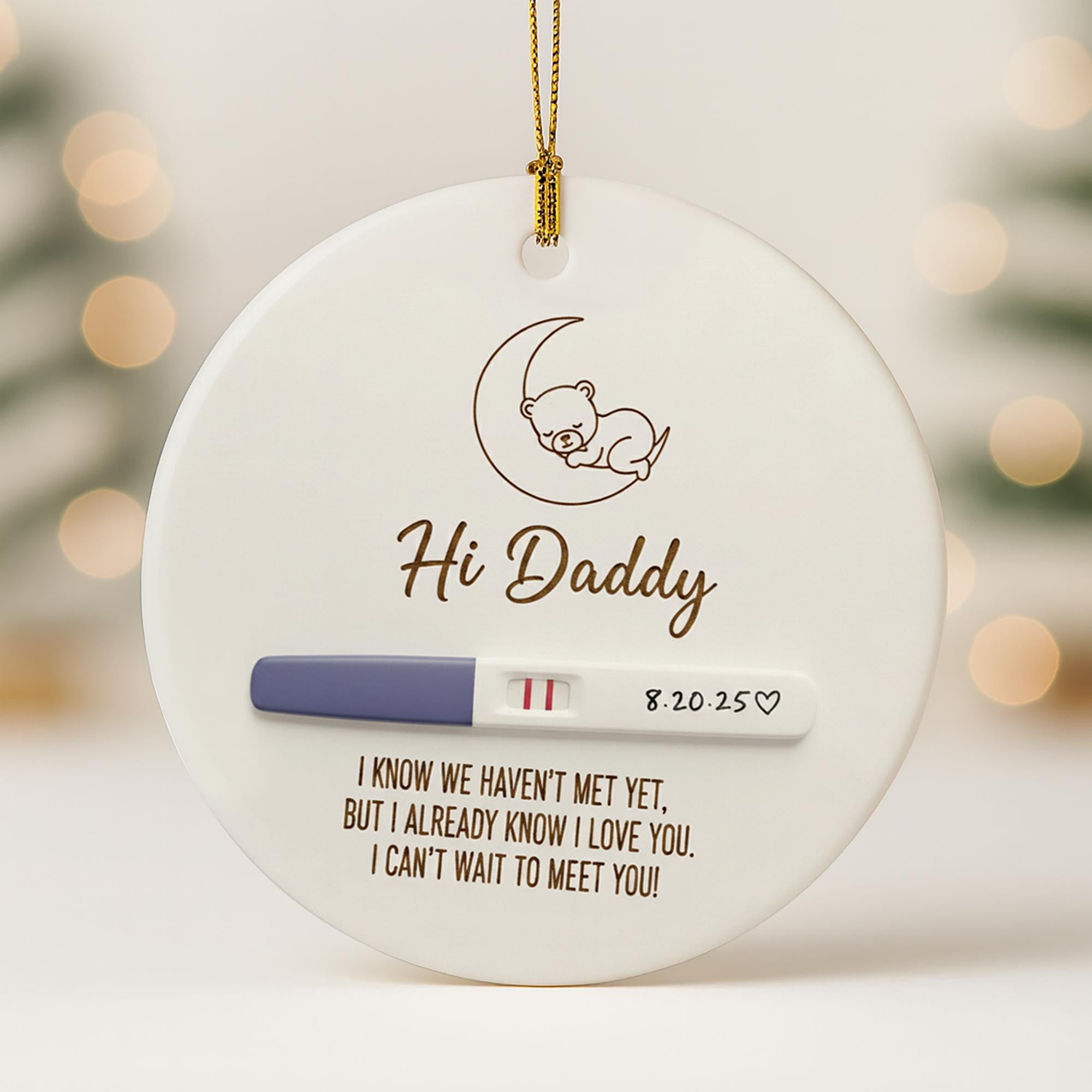 Pregnancy Announcement Ornament - Custom First Christmas Baby Reveal Keepsake