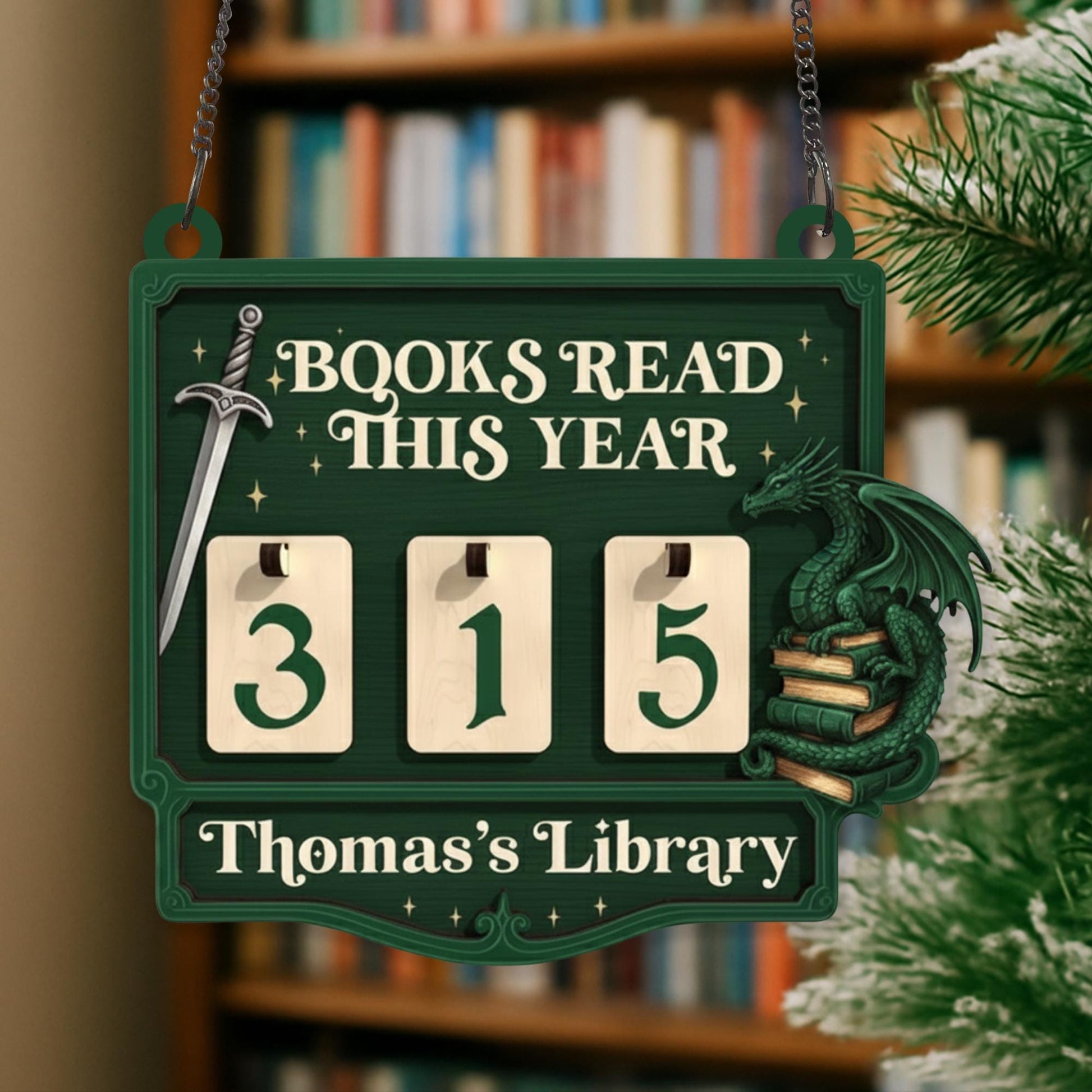 Personalized Dragon Book Tracker – Fantasy Books Read Sign