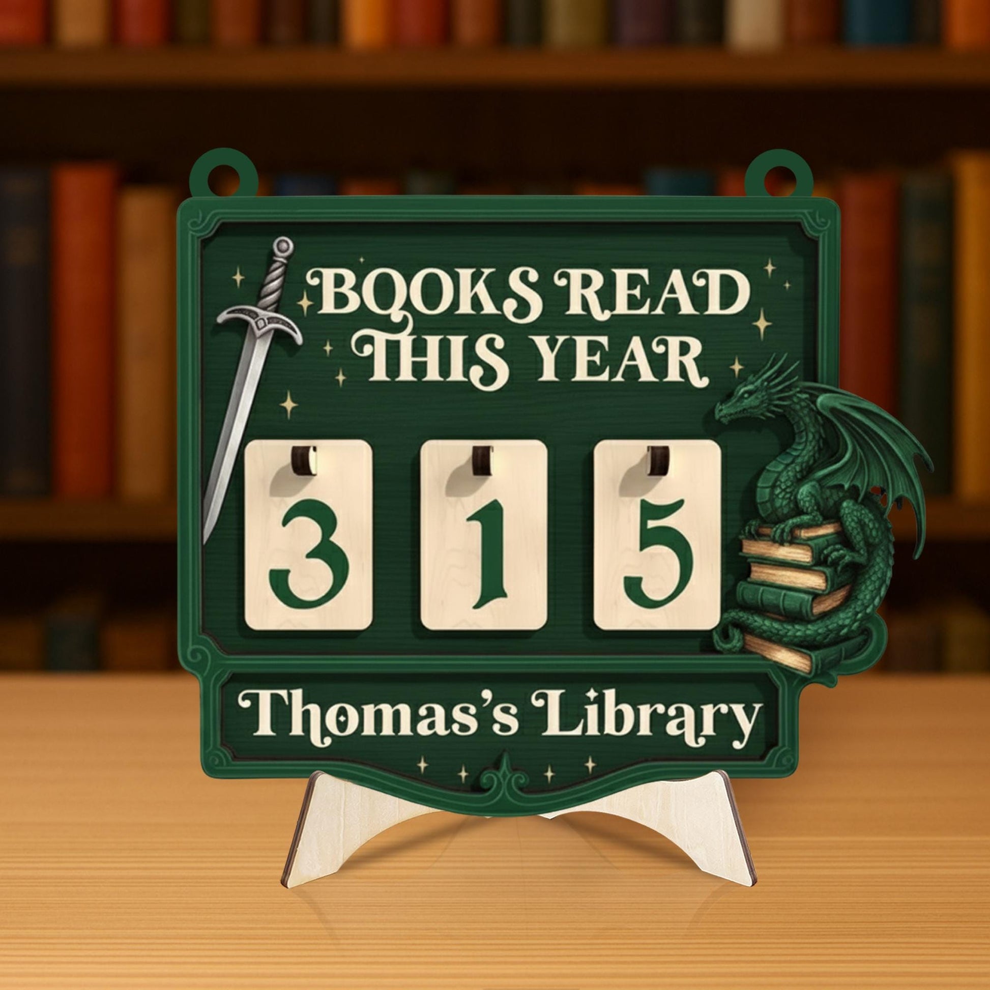 Personalized Dragon Book Tracker – Fantasy Books Read Sign