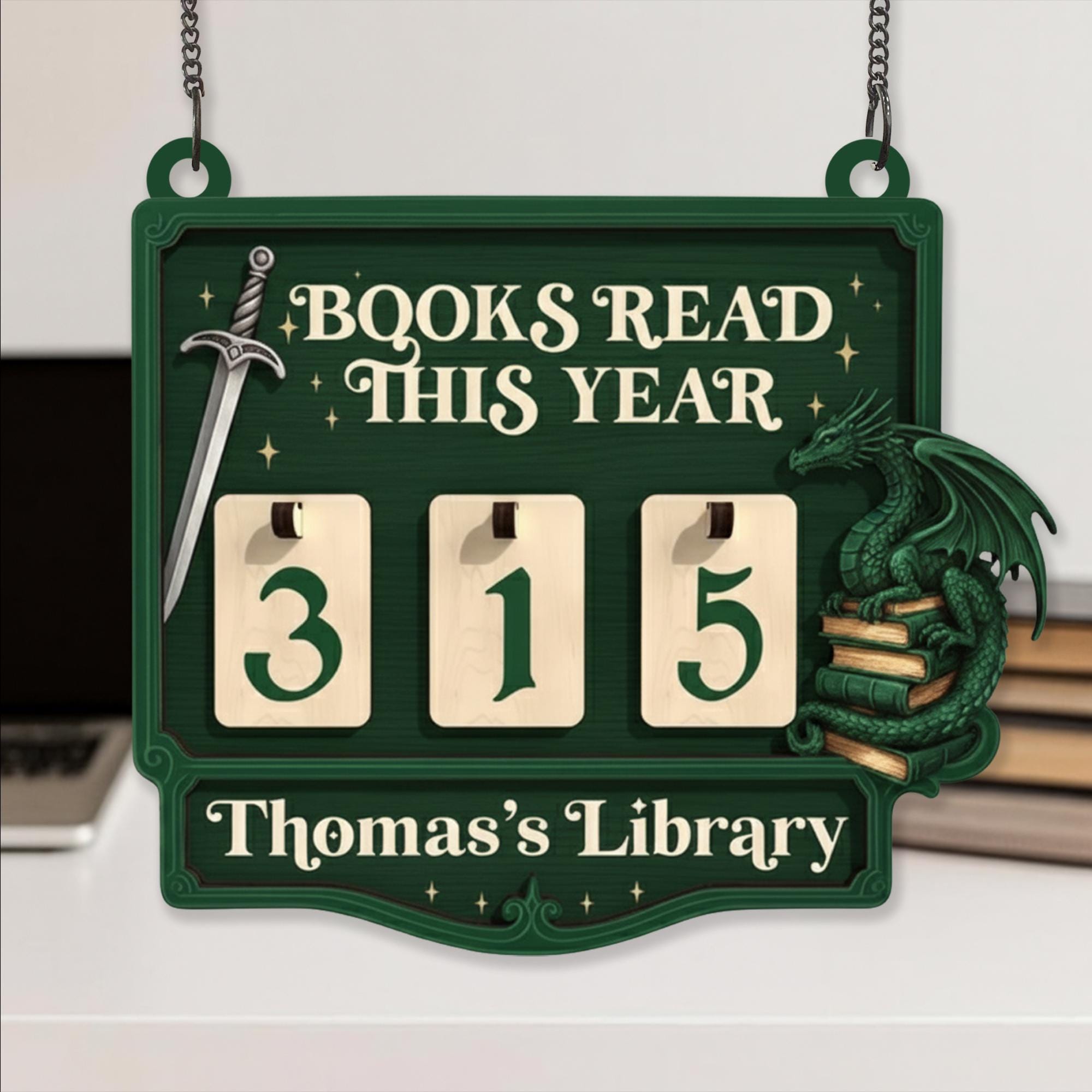 Personalized Dragon Book Tracker – Fantasy Books Read Sign