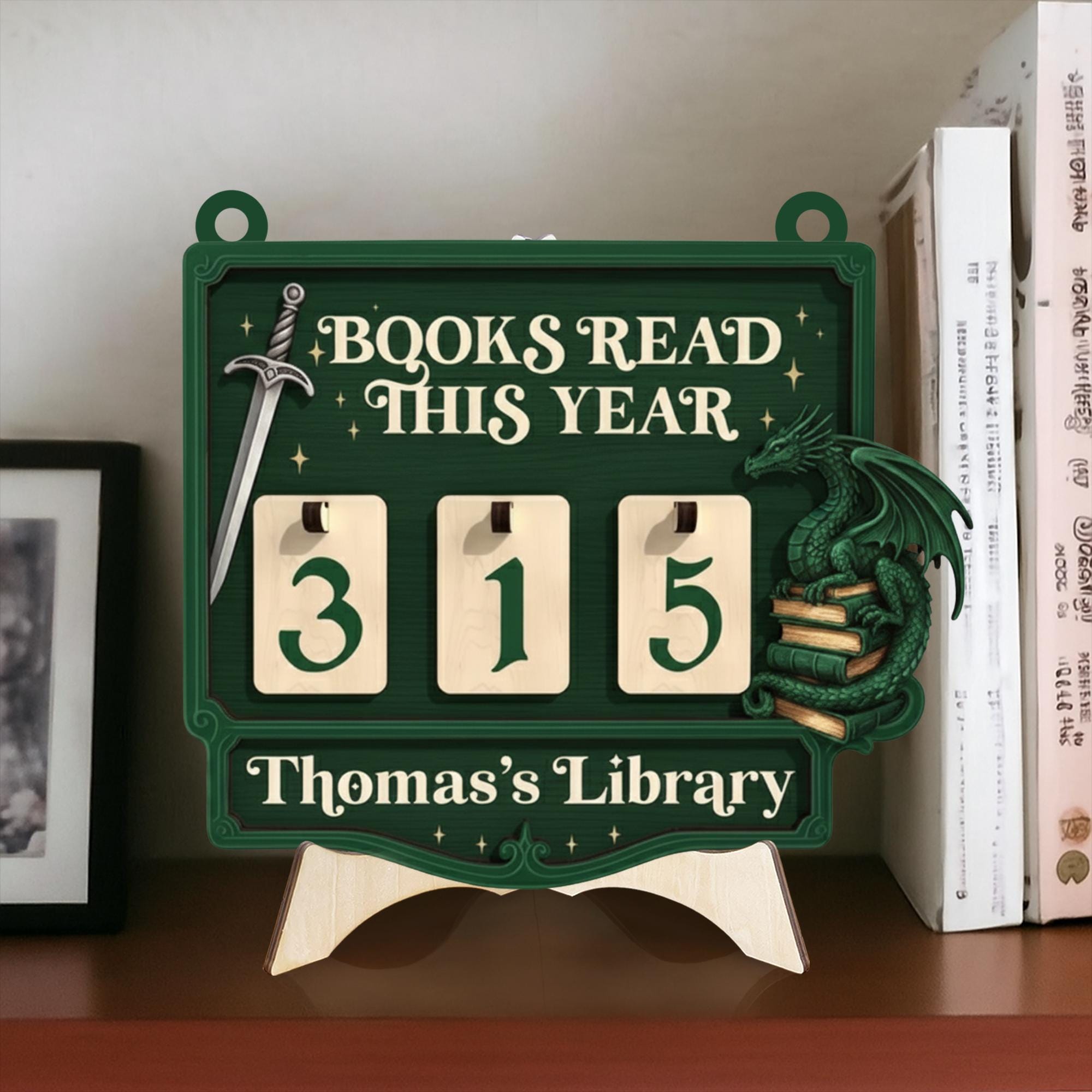 Personalized Dragon Book Tracker – Fantasy Books Read Sign