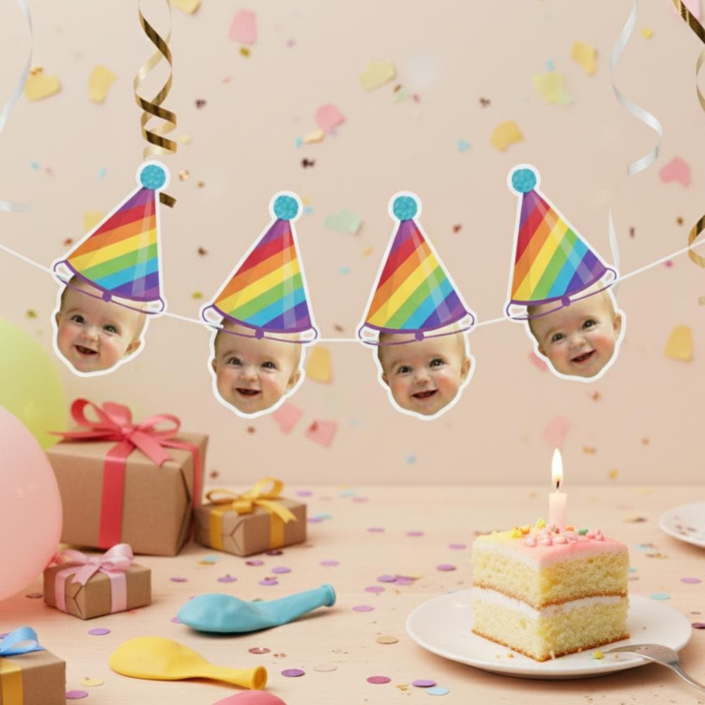 Custom Baby Face Banner – Personalized Photo Garland