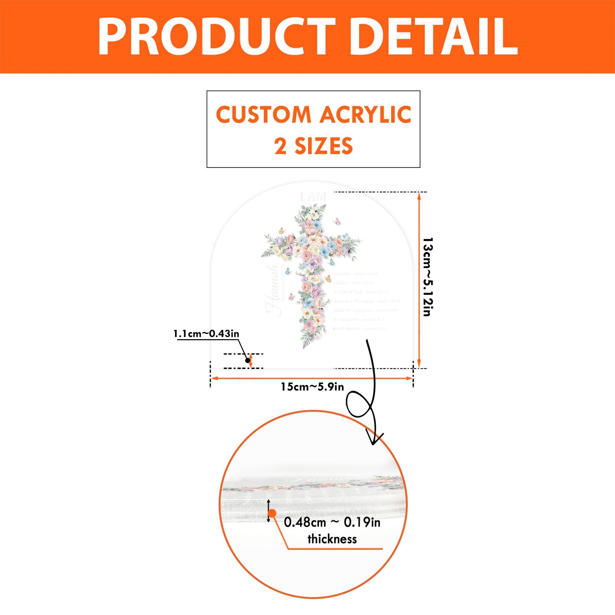 Personalized Baptism Night Light Cross Gift with Name & Bible Verses for Baby