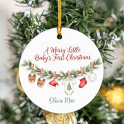 Personalized Baby's First Christmas Ornament - 2025 Ceramic Keepsake Gift
