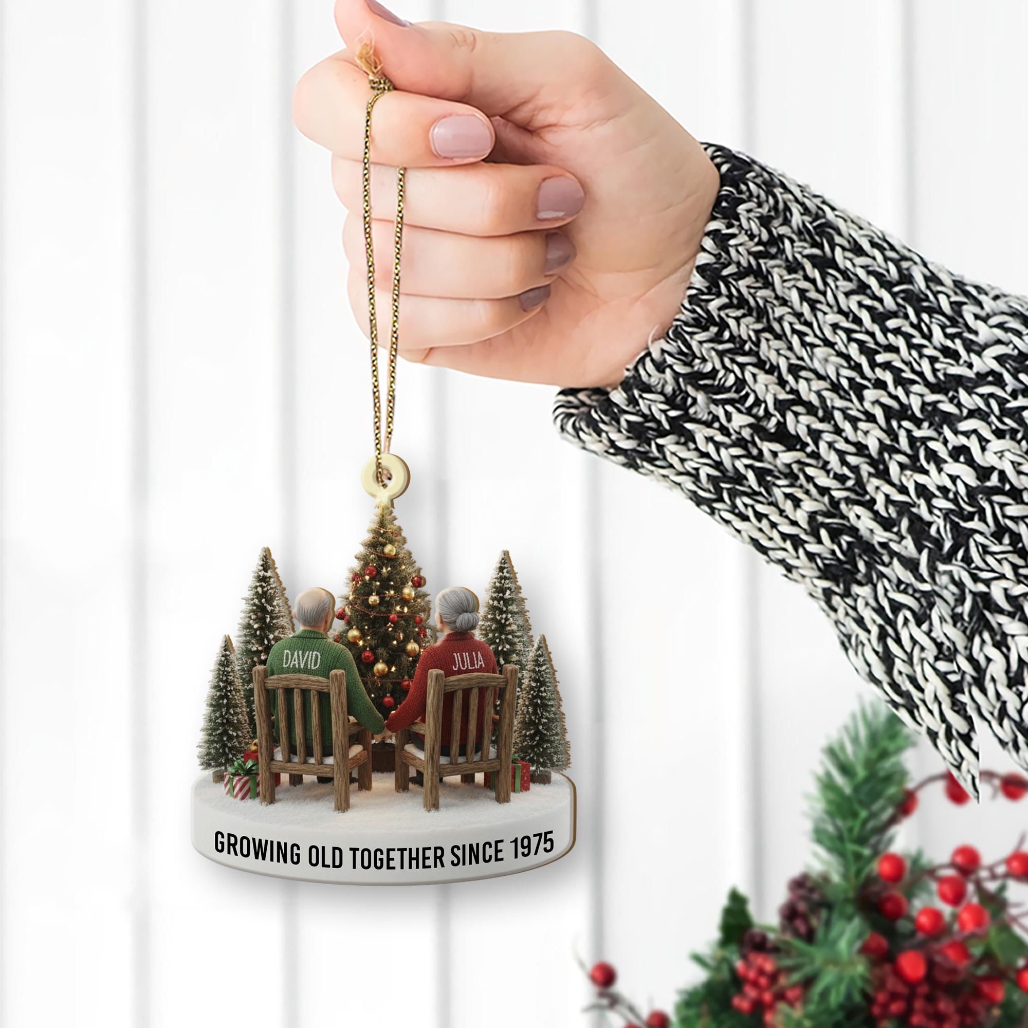 Personalized Couple Christmas Ornament – Holiday Decoration with Names and Year