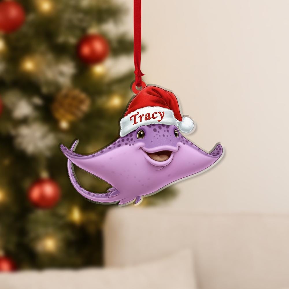 Personalized Ray Ornament – Acrylic Christmas Ornament with Name