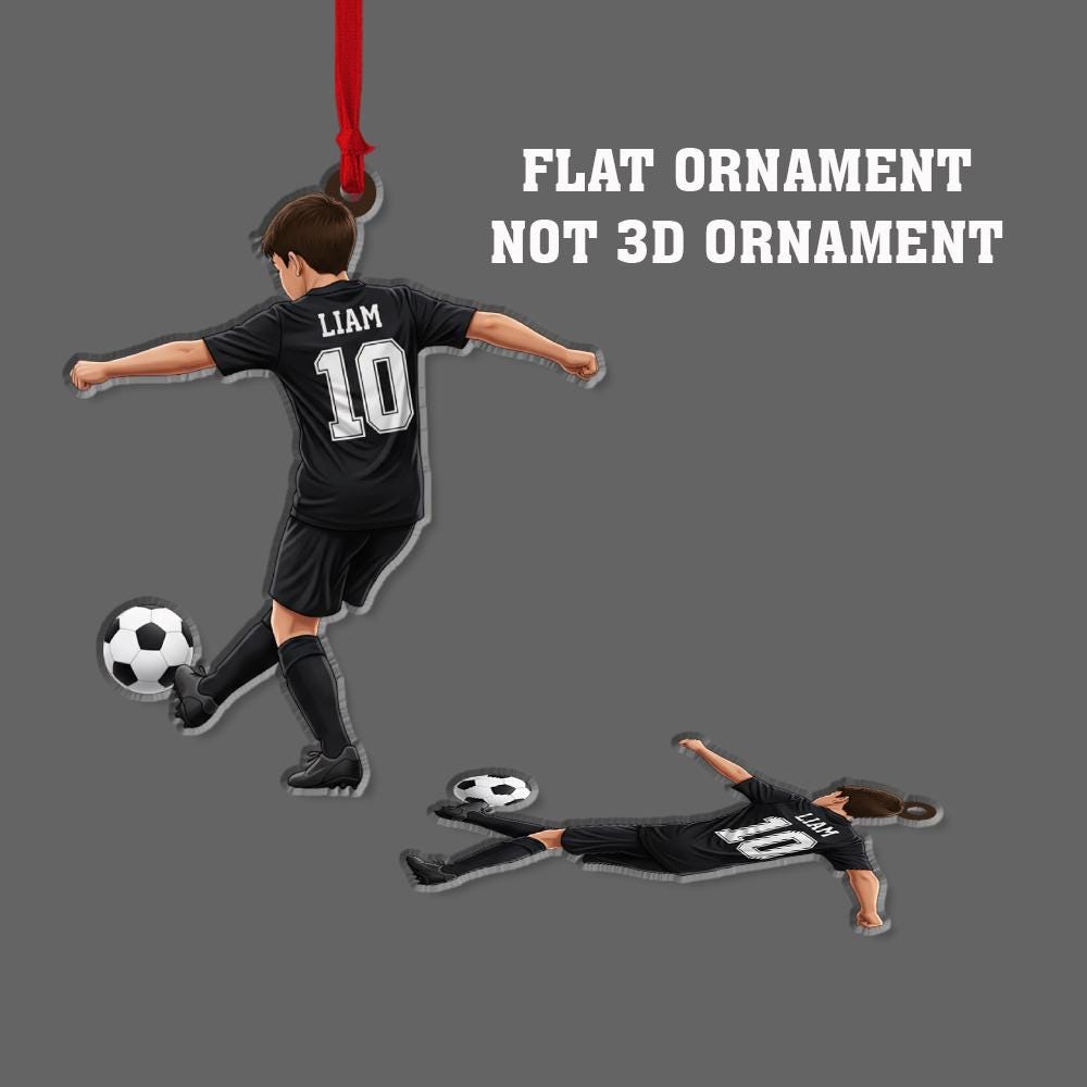 Personalized Soccer Player Ornament – Acrylic Sports Ornament with Name