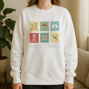Custom Christmas Nurse Stamp Sweatshirt – medical icons holiday design