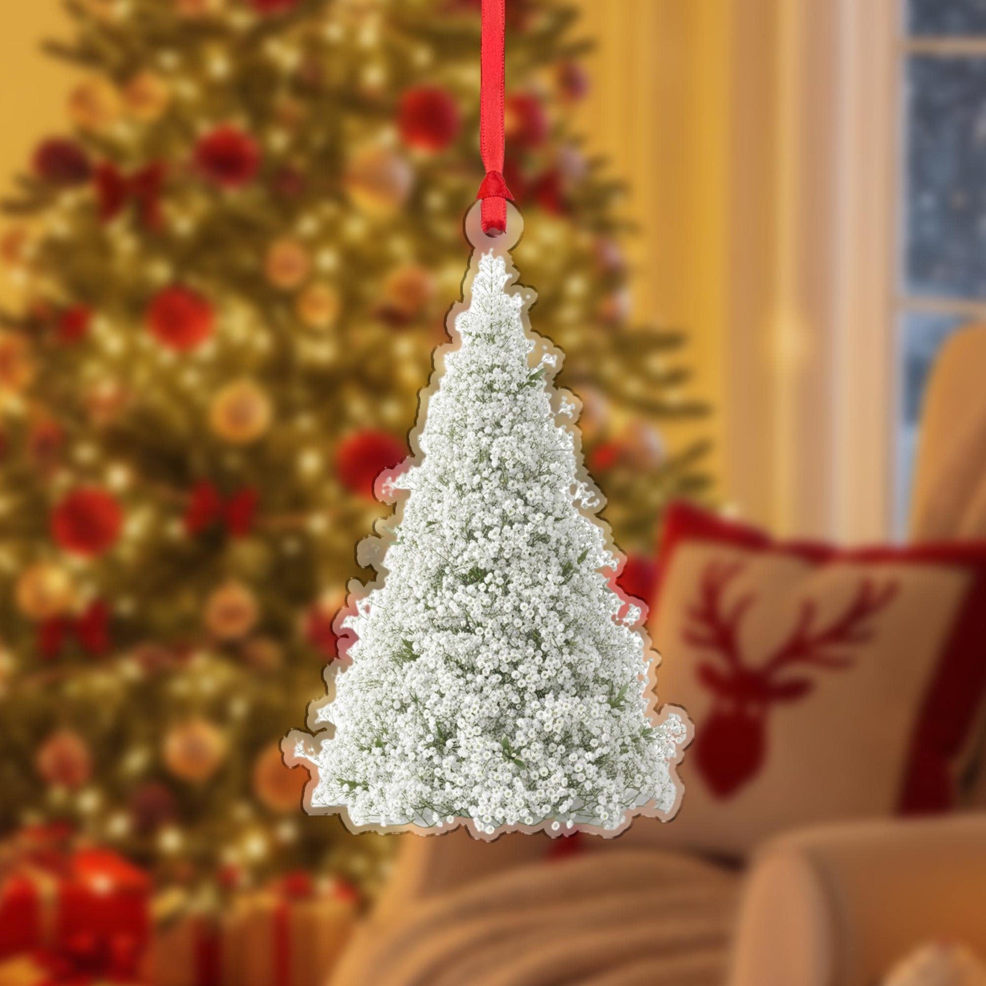 Baby’s Breath Christmas Ornament – Pressed Flower Tree Hanging Decoration